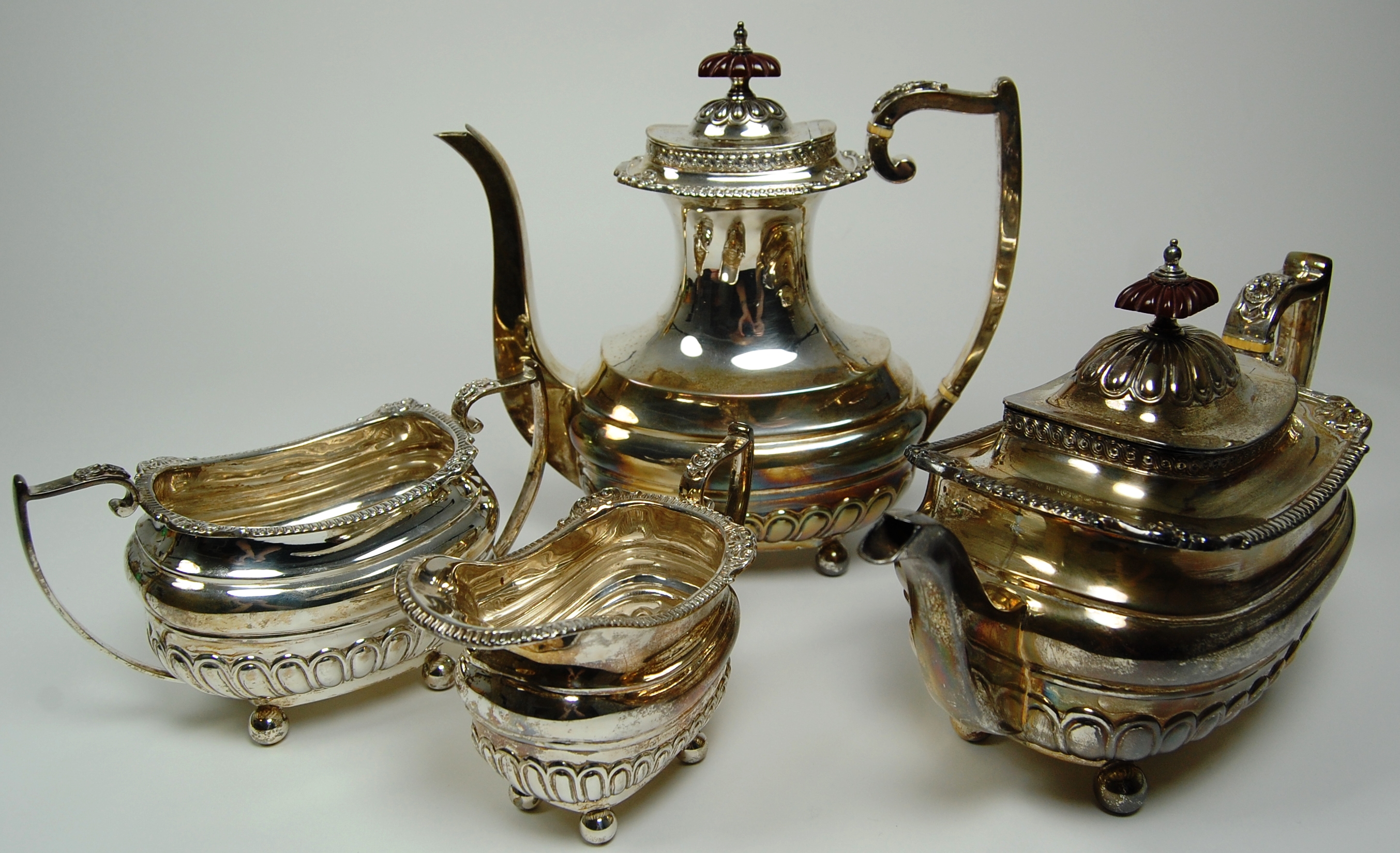 A four piece tea and coffee set