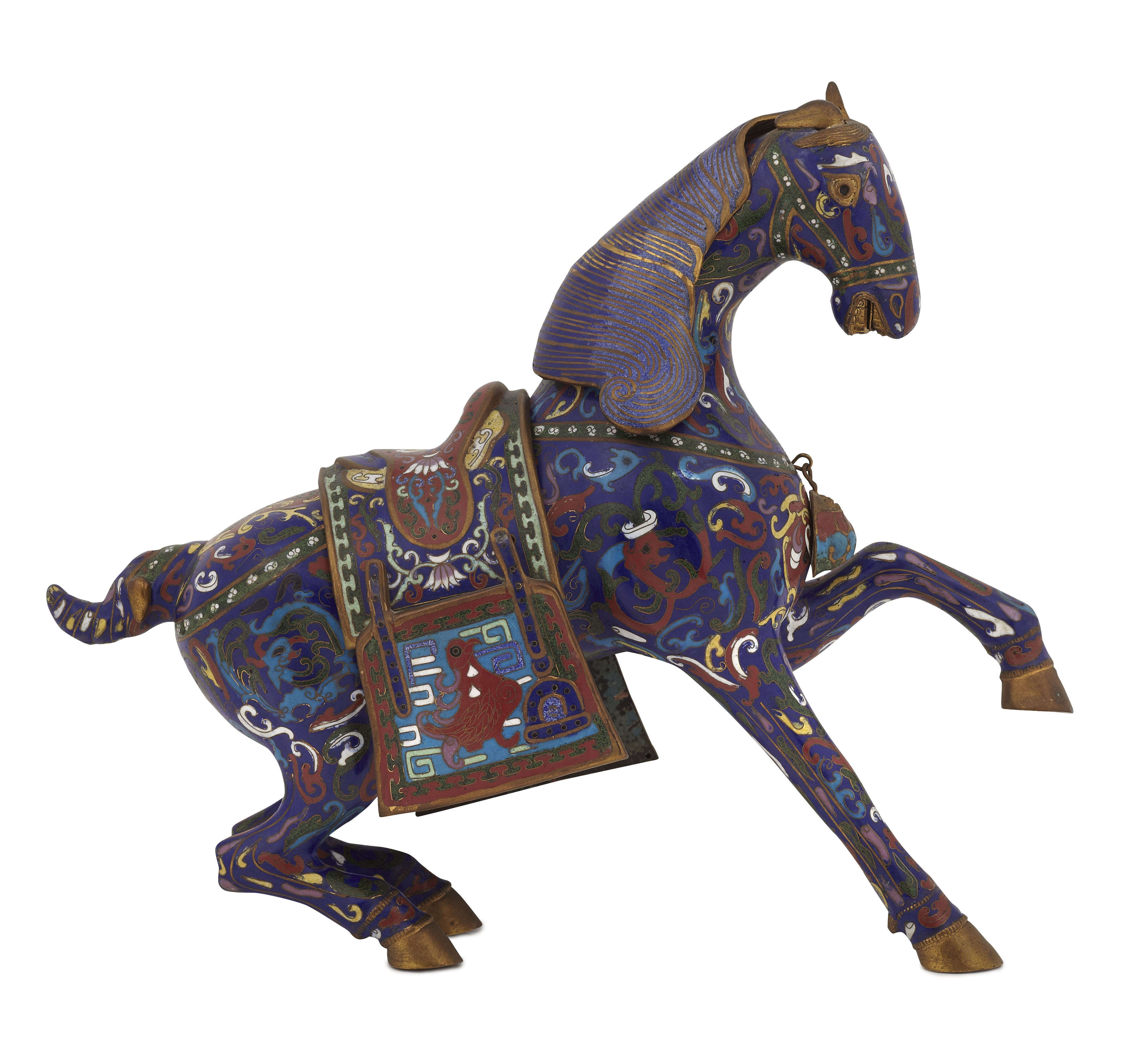 LARGE CHINESE CLOISONNE FIGURE OF A HORSE