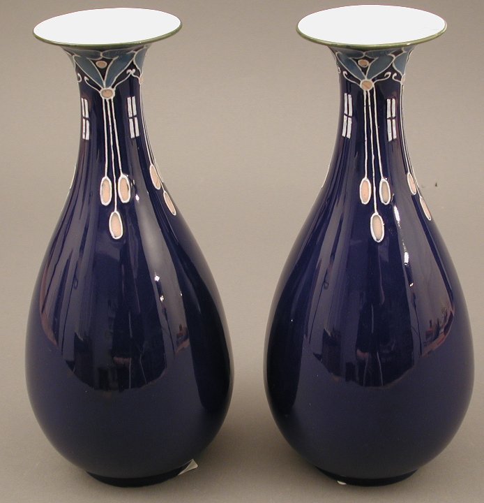 A pair of Wood and Sons "Elers" ware vases by Frederick Rhead