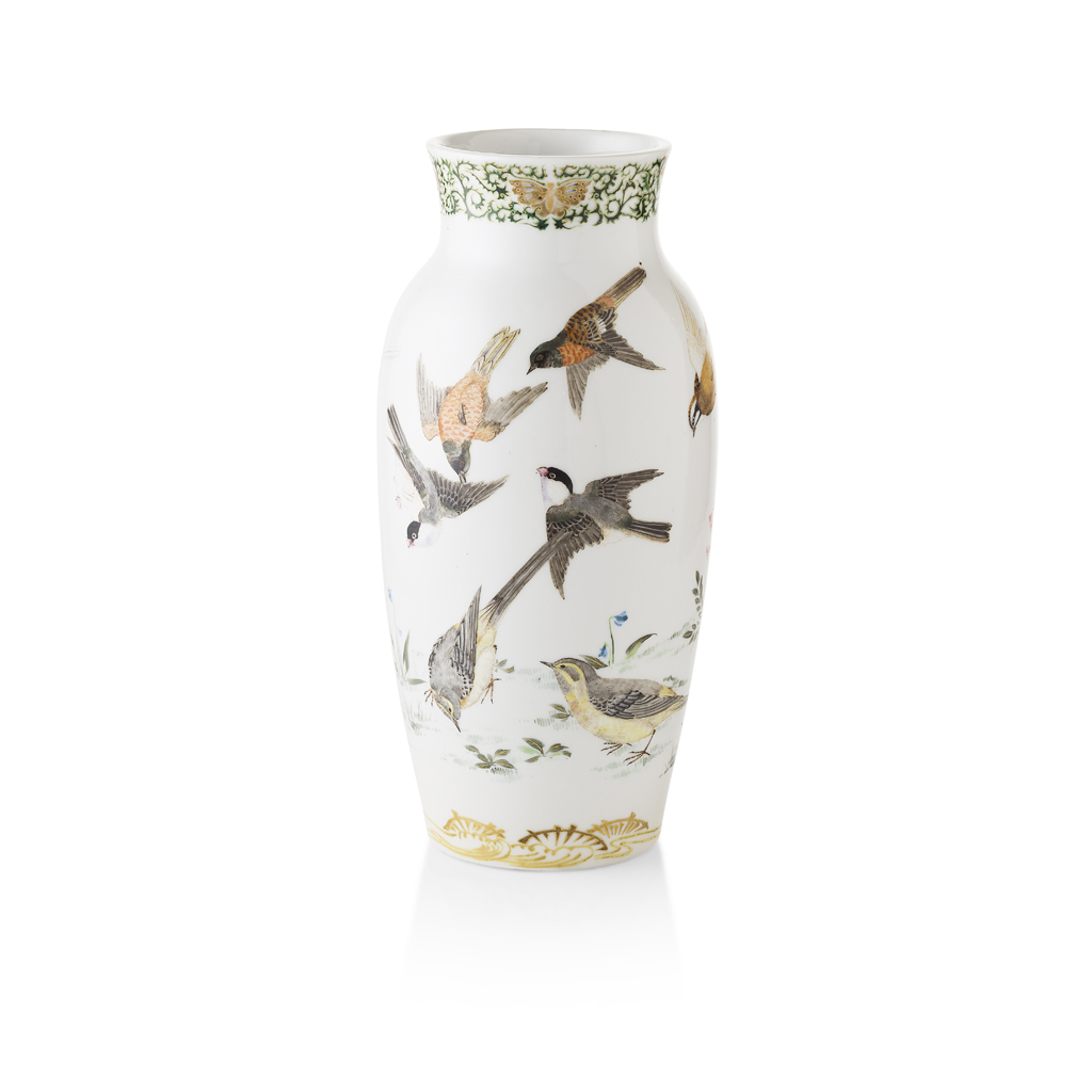 SETO-WARE 'BIRDS' VASE