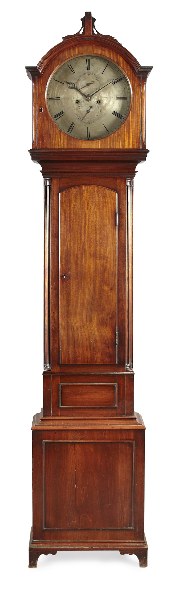 SCOTTISH REGENCY MAHOGANY DRUMHEAD REGULATOR LONG CASE CLOCK, JAMES HOWDEN & CO. EDINBURGH