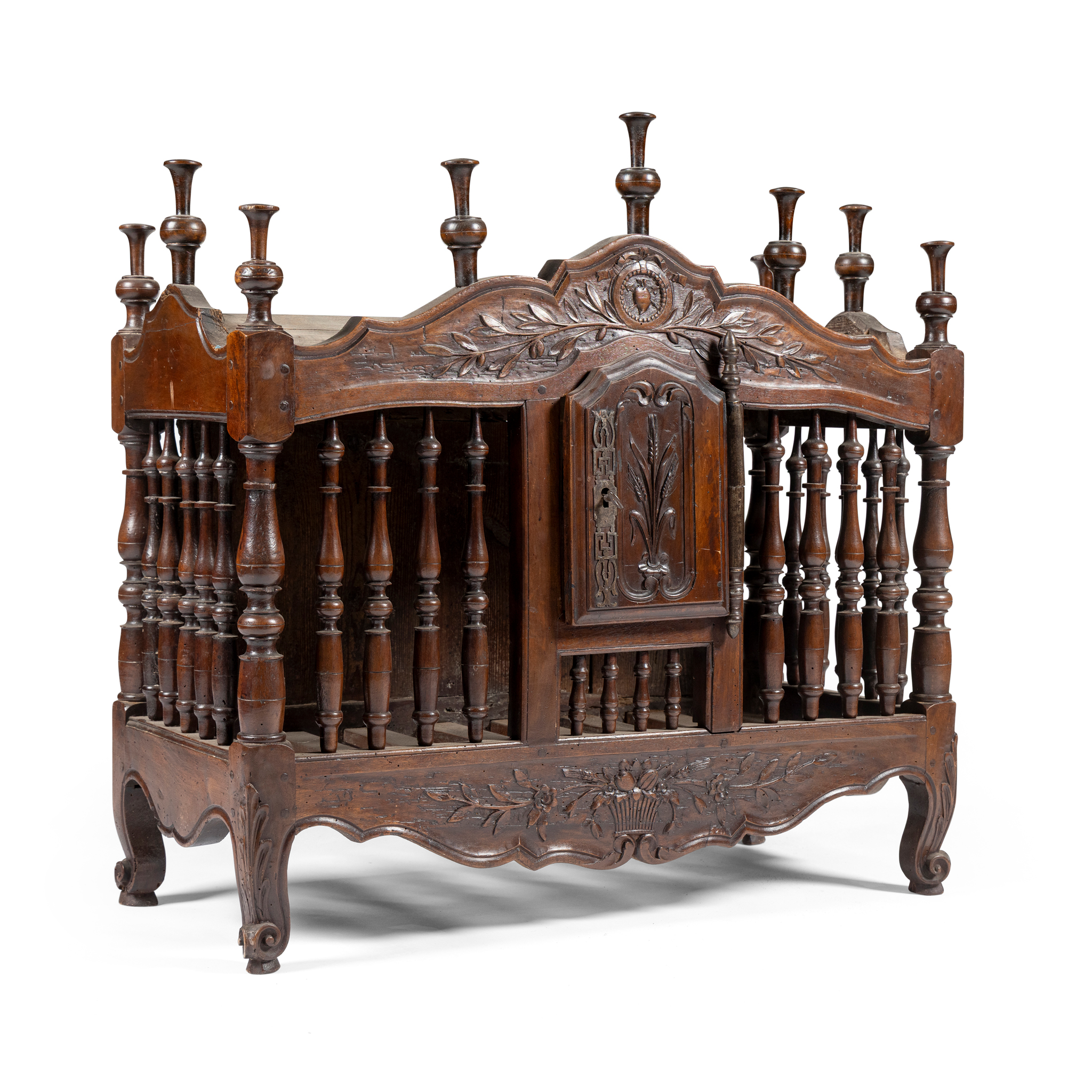 A FRENCH WALNUT BREAD CUPBOARD OR PANETIERE