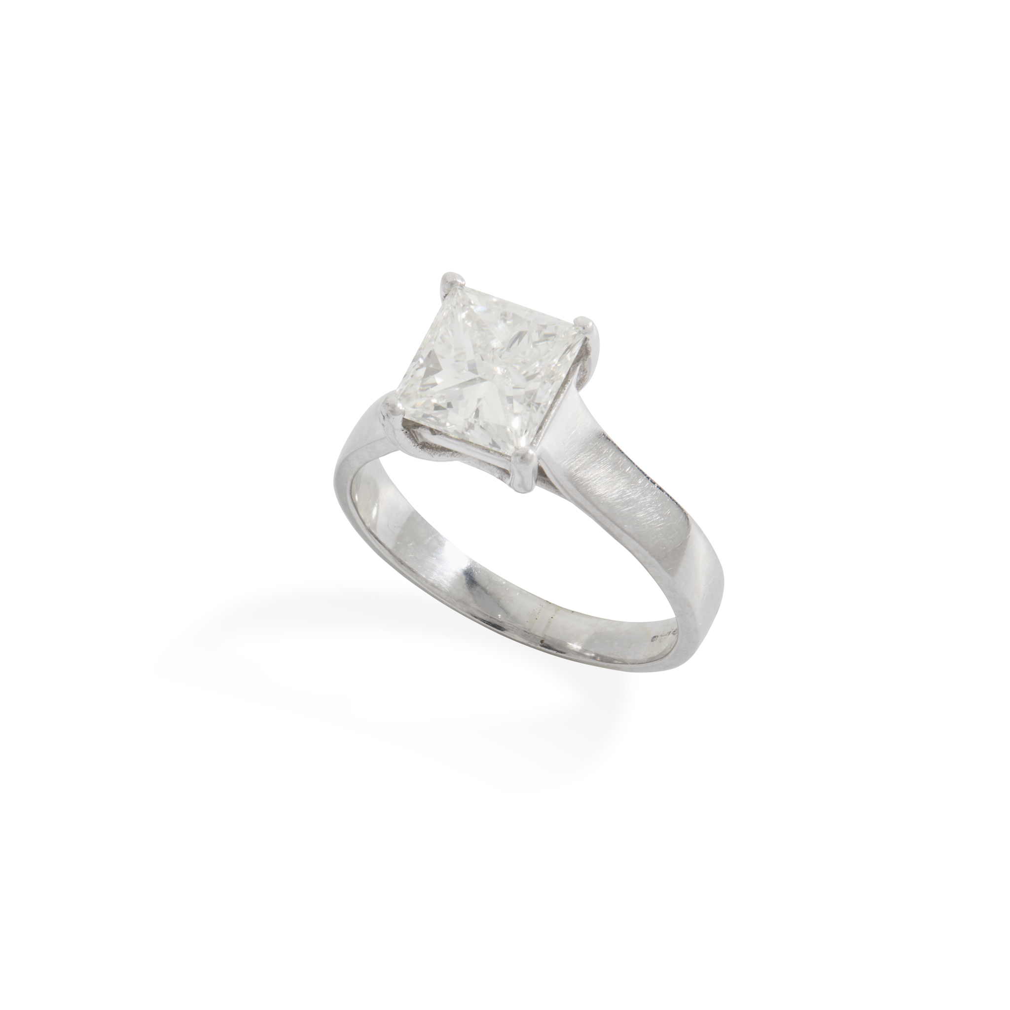 A platinum diamond single-stone ring