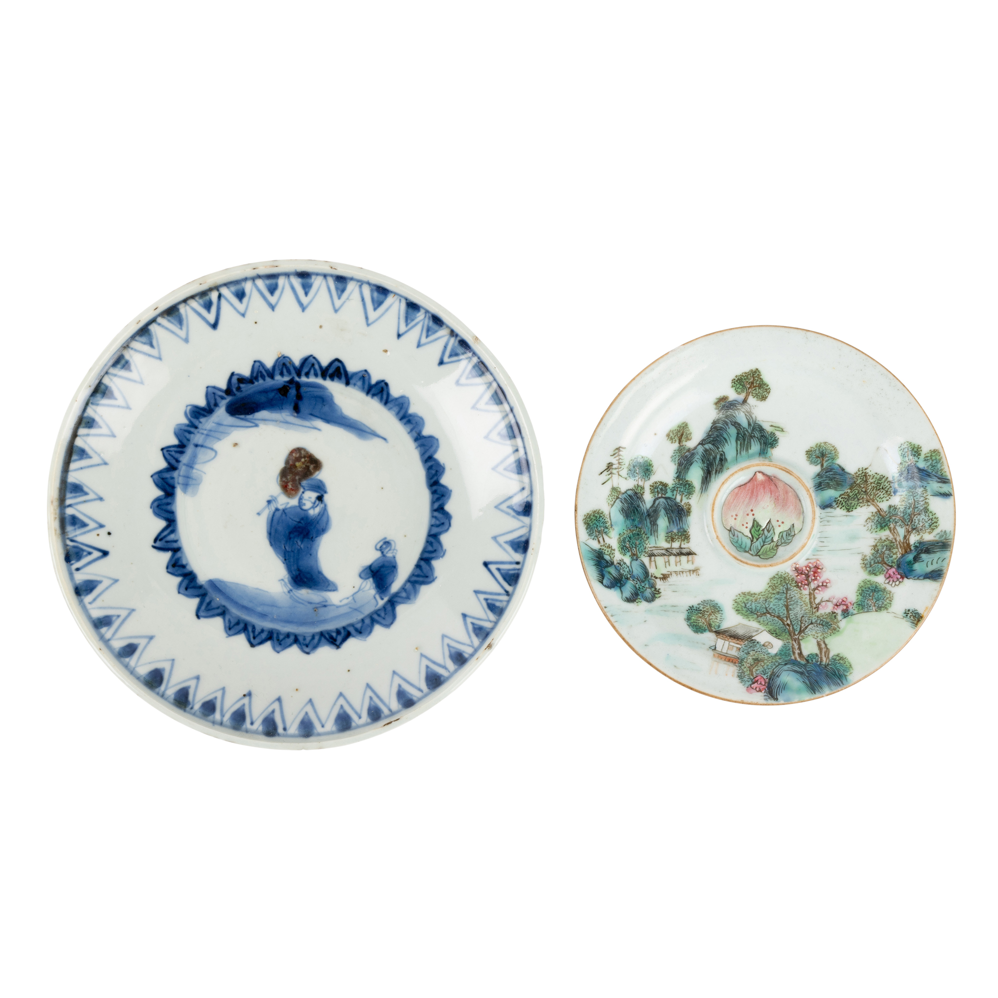 TWO CHINESE PORCELAIN SAUCERS