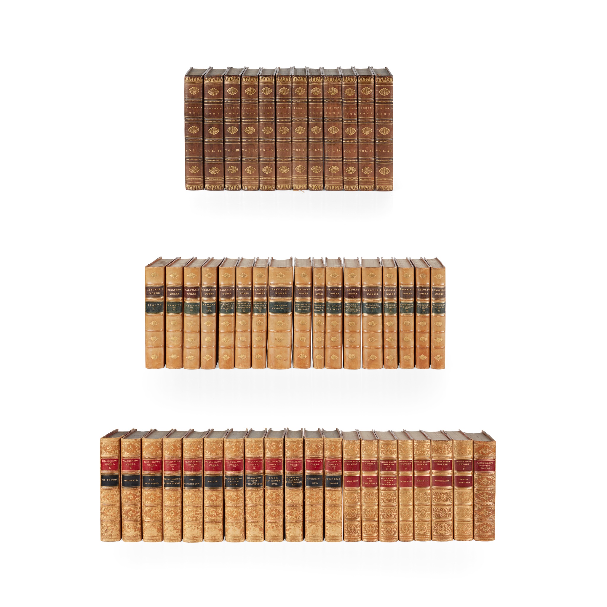 Bindings - George Eliot, Thomas Carlyle, and W.M. Thackeray