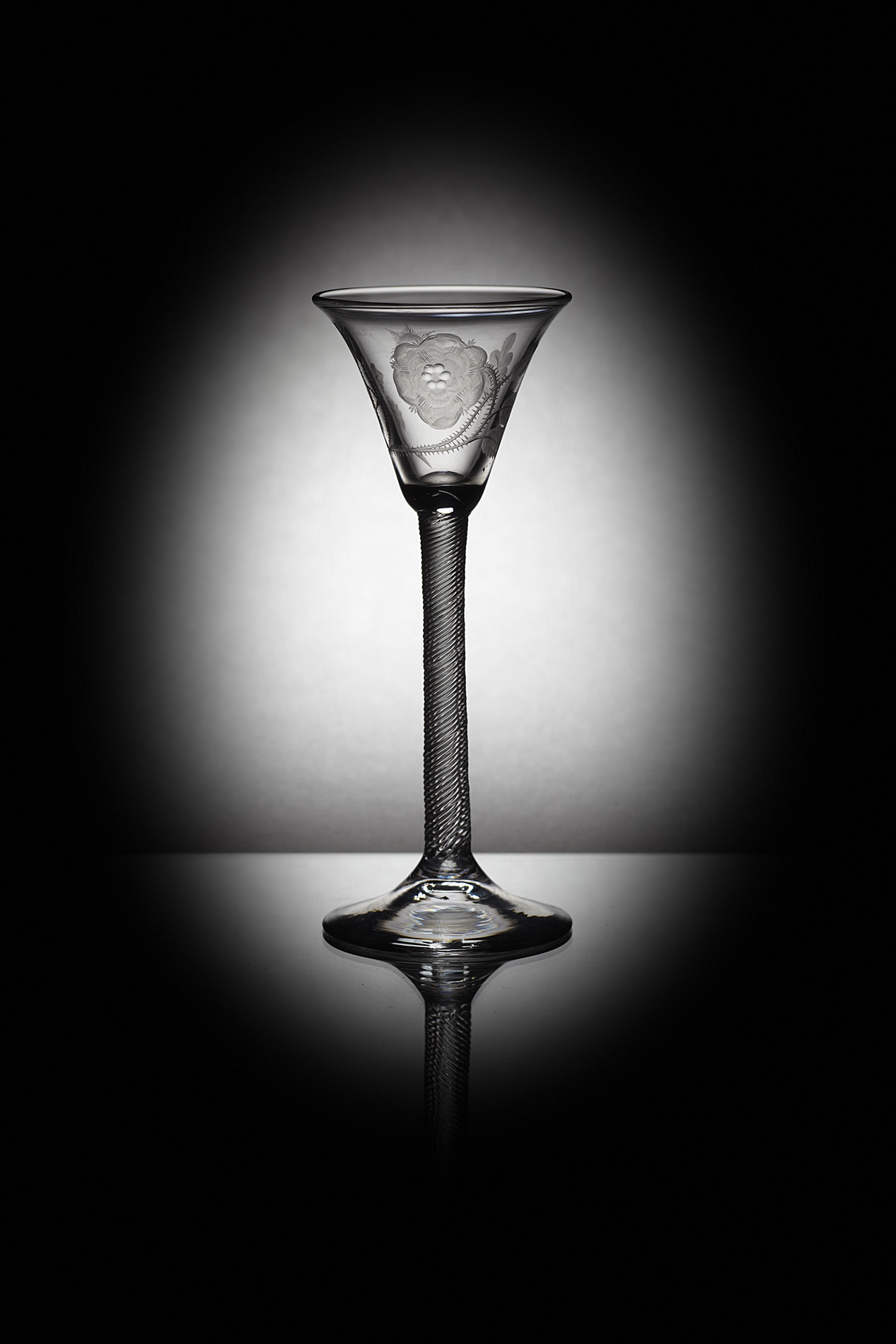 A 19th century Jacobite cordial glass