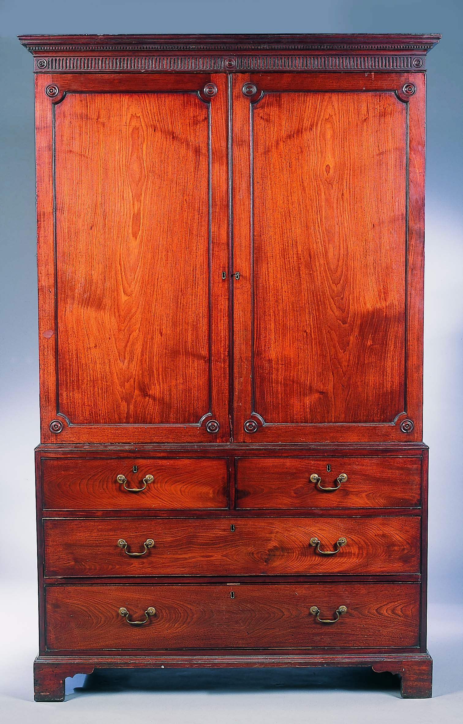 A George III mahogany linen press