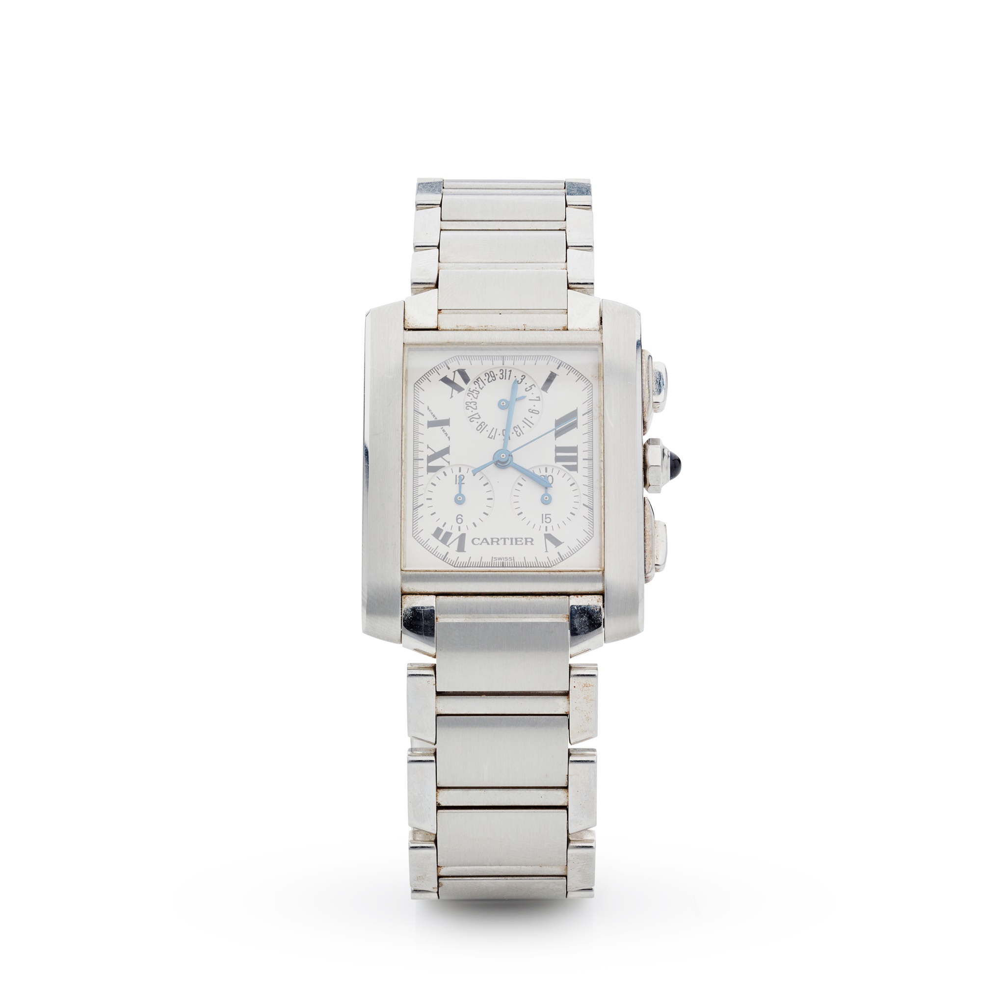 Cartier: a steel wrist watch