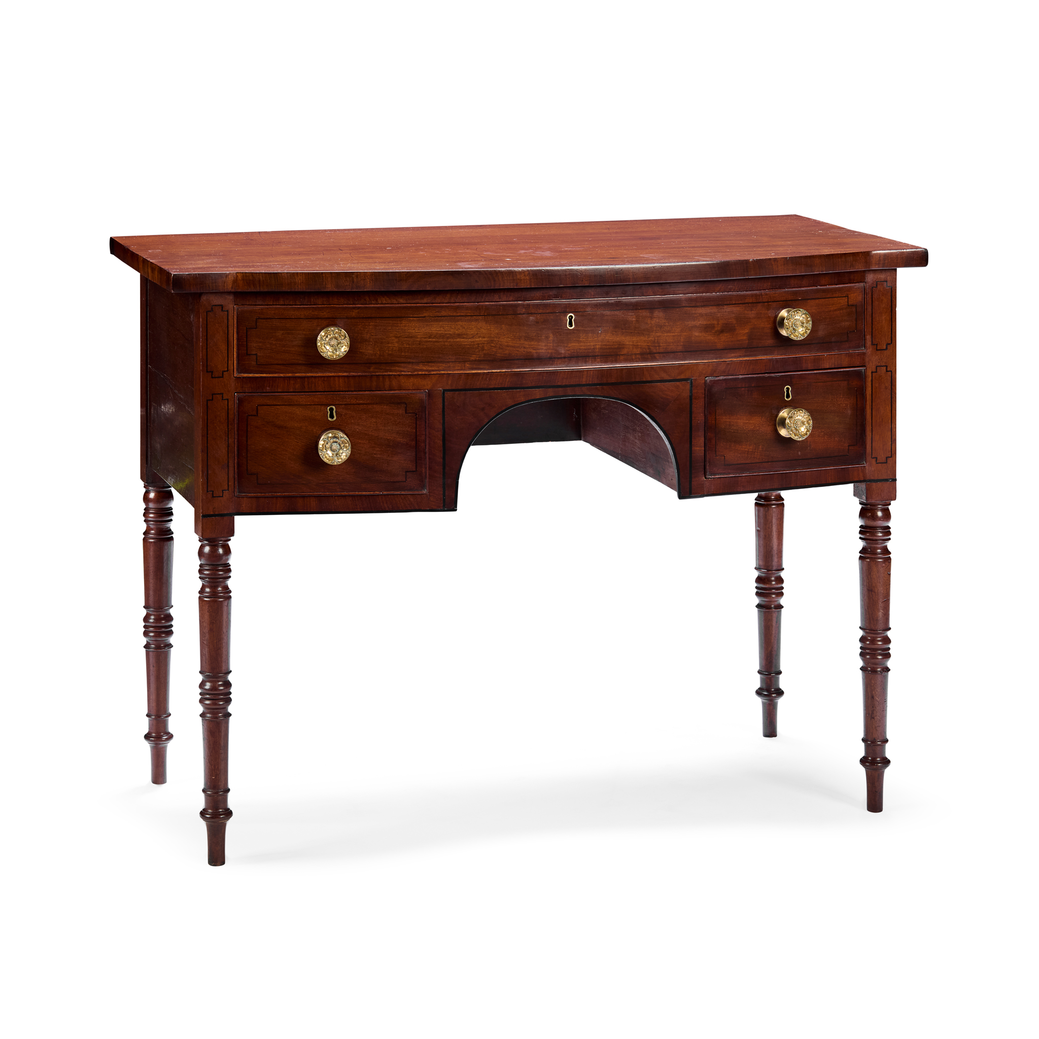 REGENCY MAHOGANY BOWFRONT DRESSING TABLE