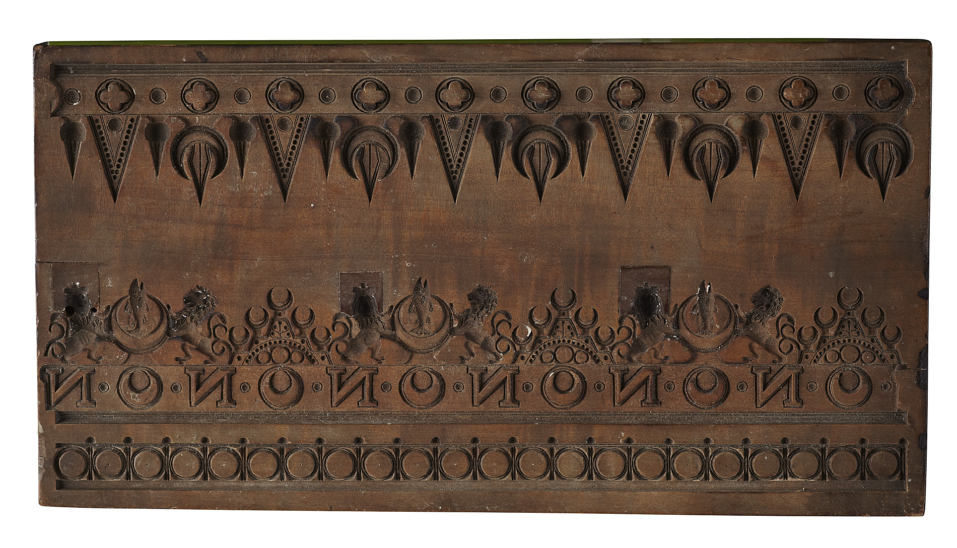 TWO CARVED WOOD BLOCK MOULDS