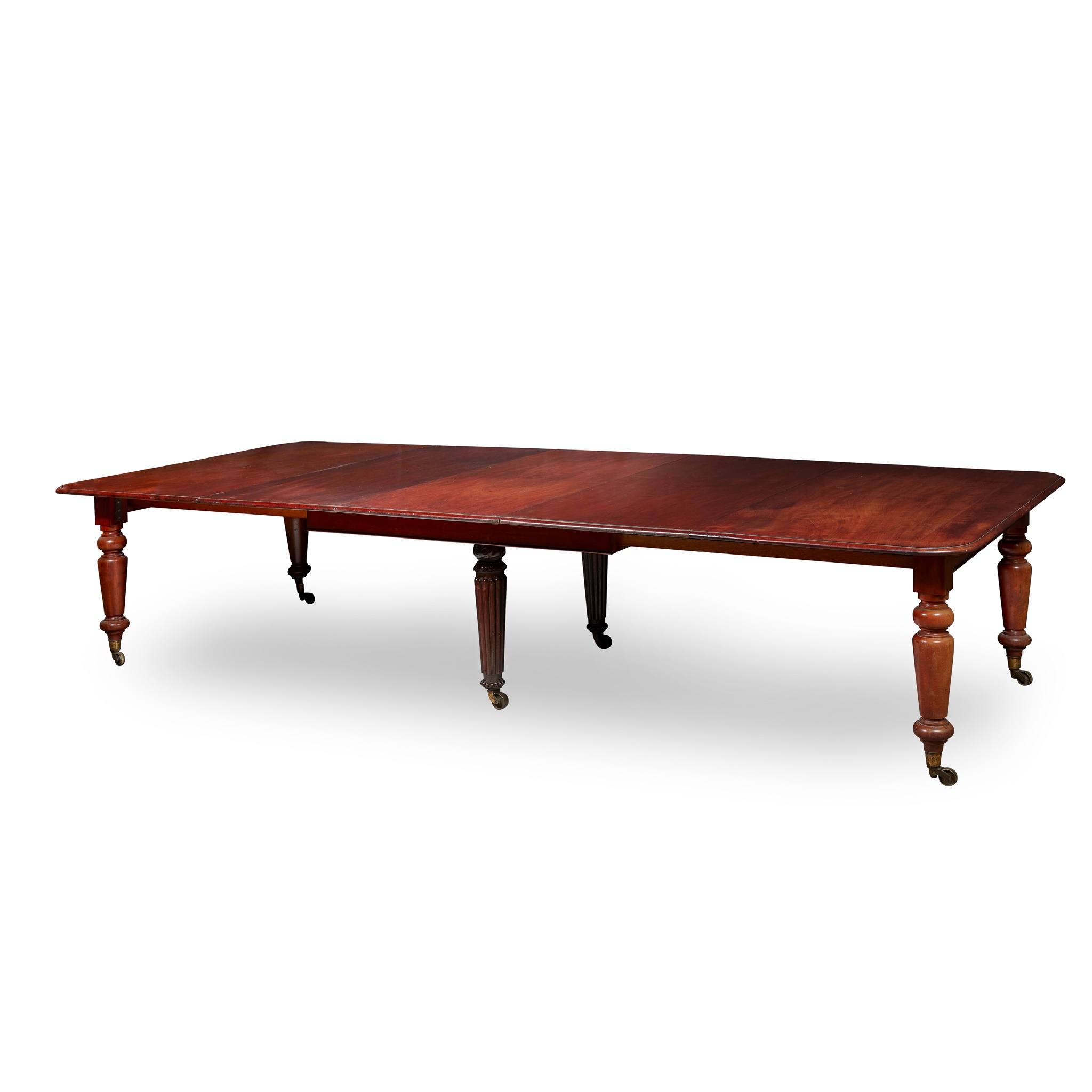 EARLY VICTORIAN MAHOGANY EXTENDING DINING TABLE