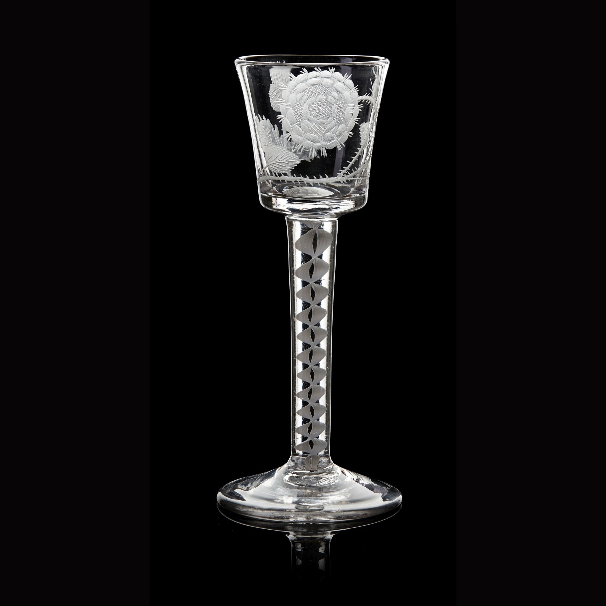 A FINE JACOBITE WINE GLASS