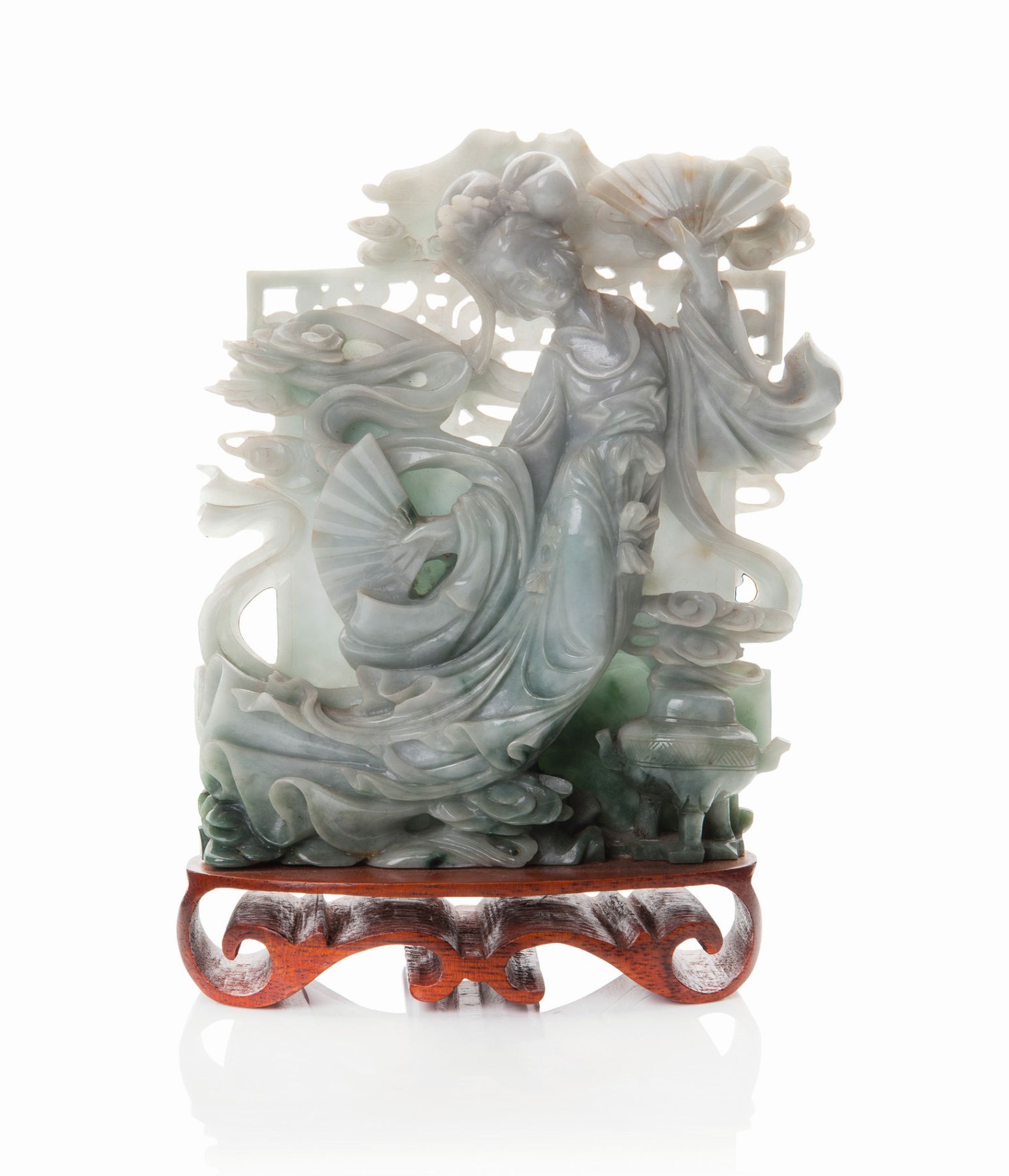 JADEITE CARVING OF A DANCING BEAUTY