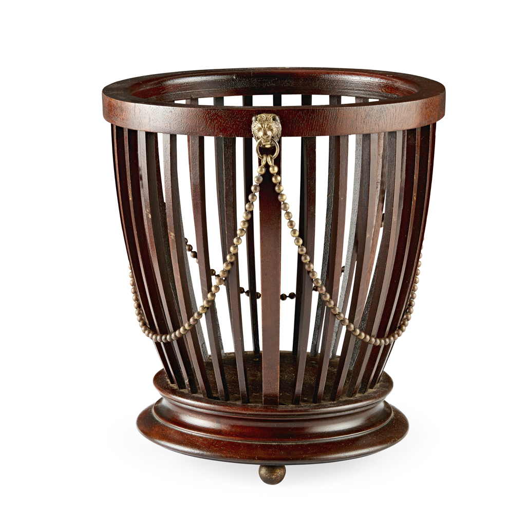 MAHOGANY WASTE PAPER BASKET, BY WARING & GILLOW