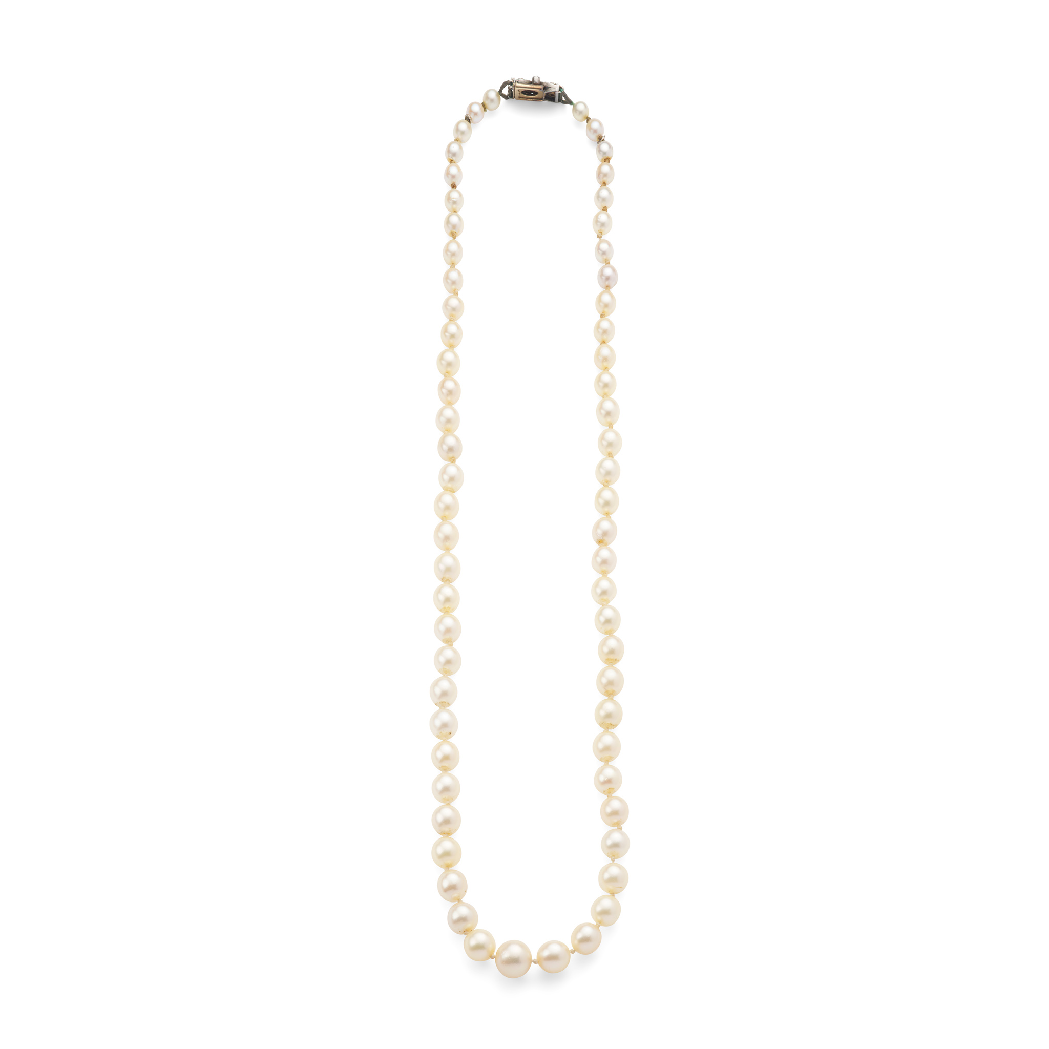 A cultured pearl and diamond necklace