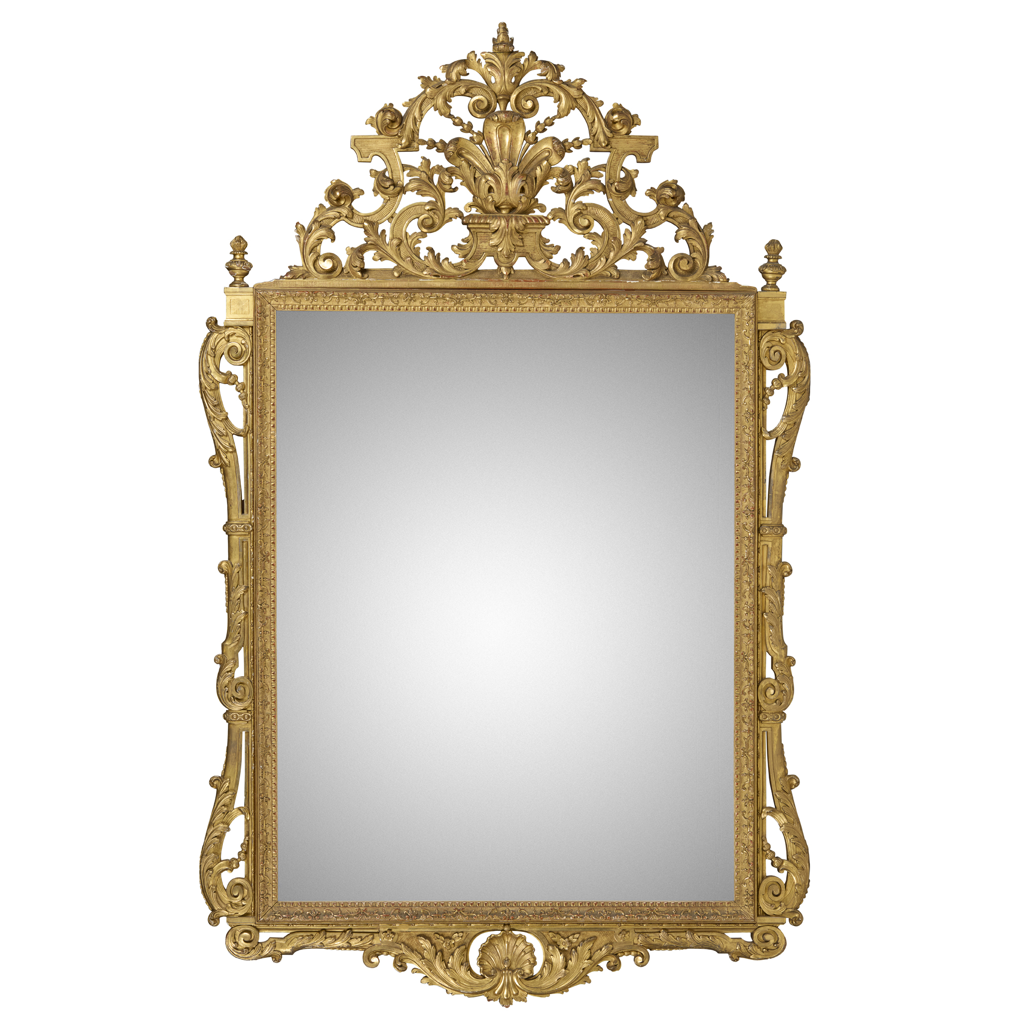 LOUIS XIV STYLE GILTWOOD OVERMANTEL MIRROR