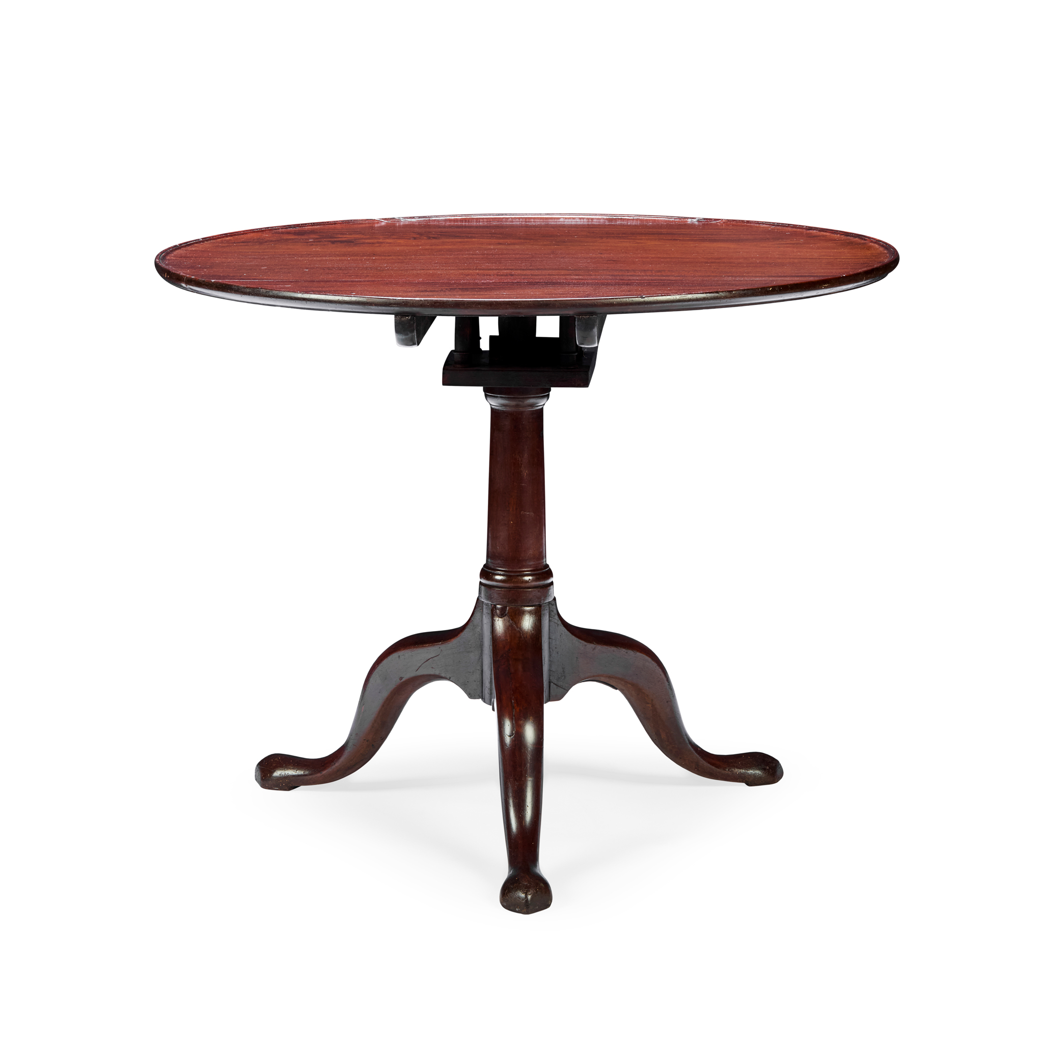 GEORGE II MAHOGANY BIRDCAGE TEA TABLE