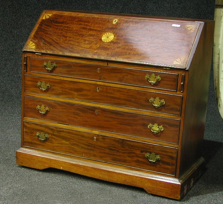A George III mahogany bureau,