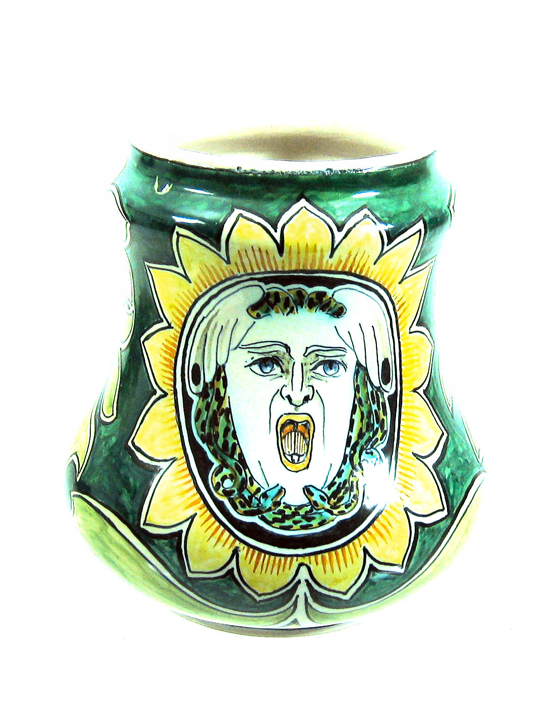 An unusual faience studio vase,