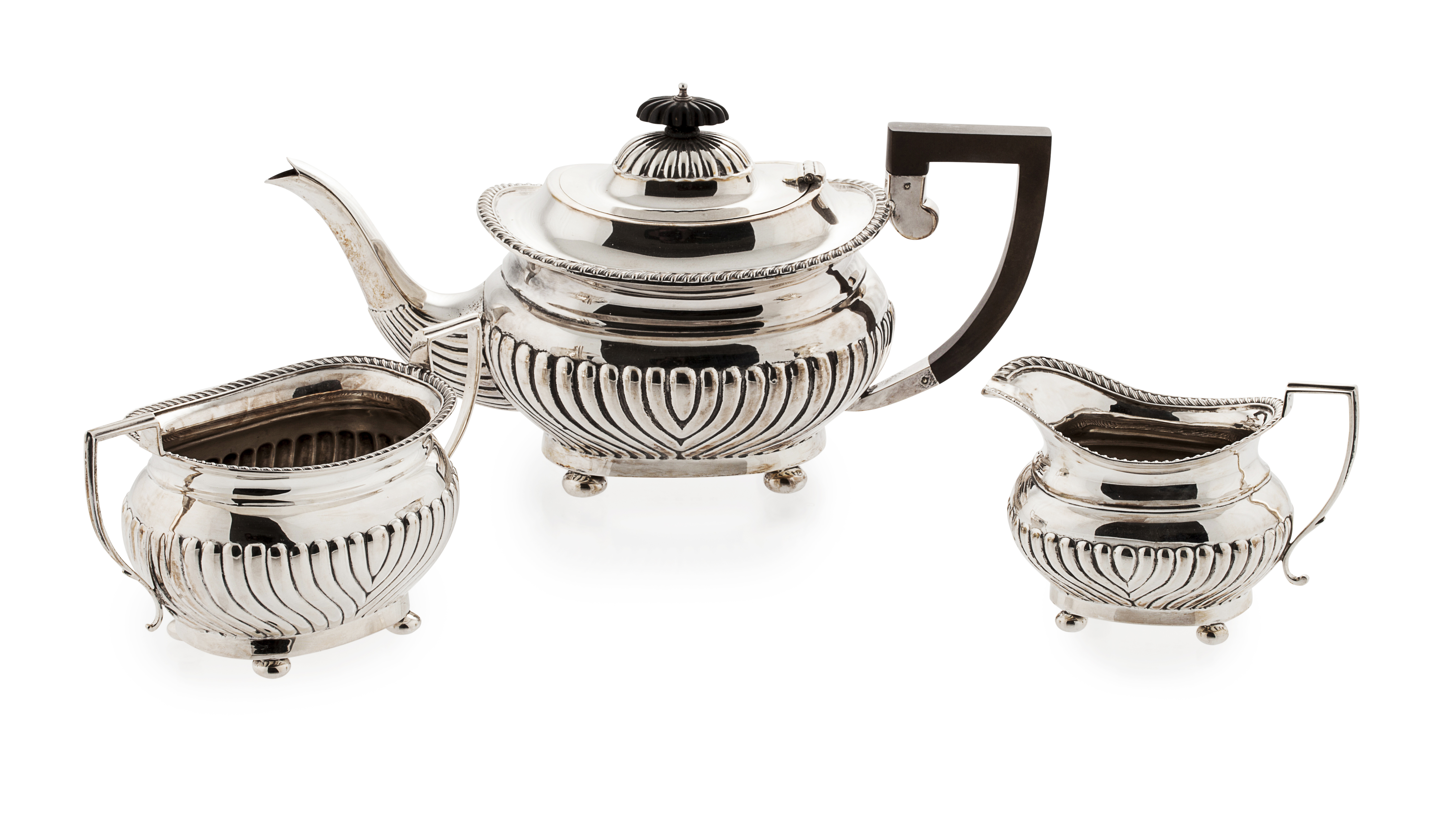 A three piece tea set