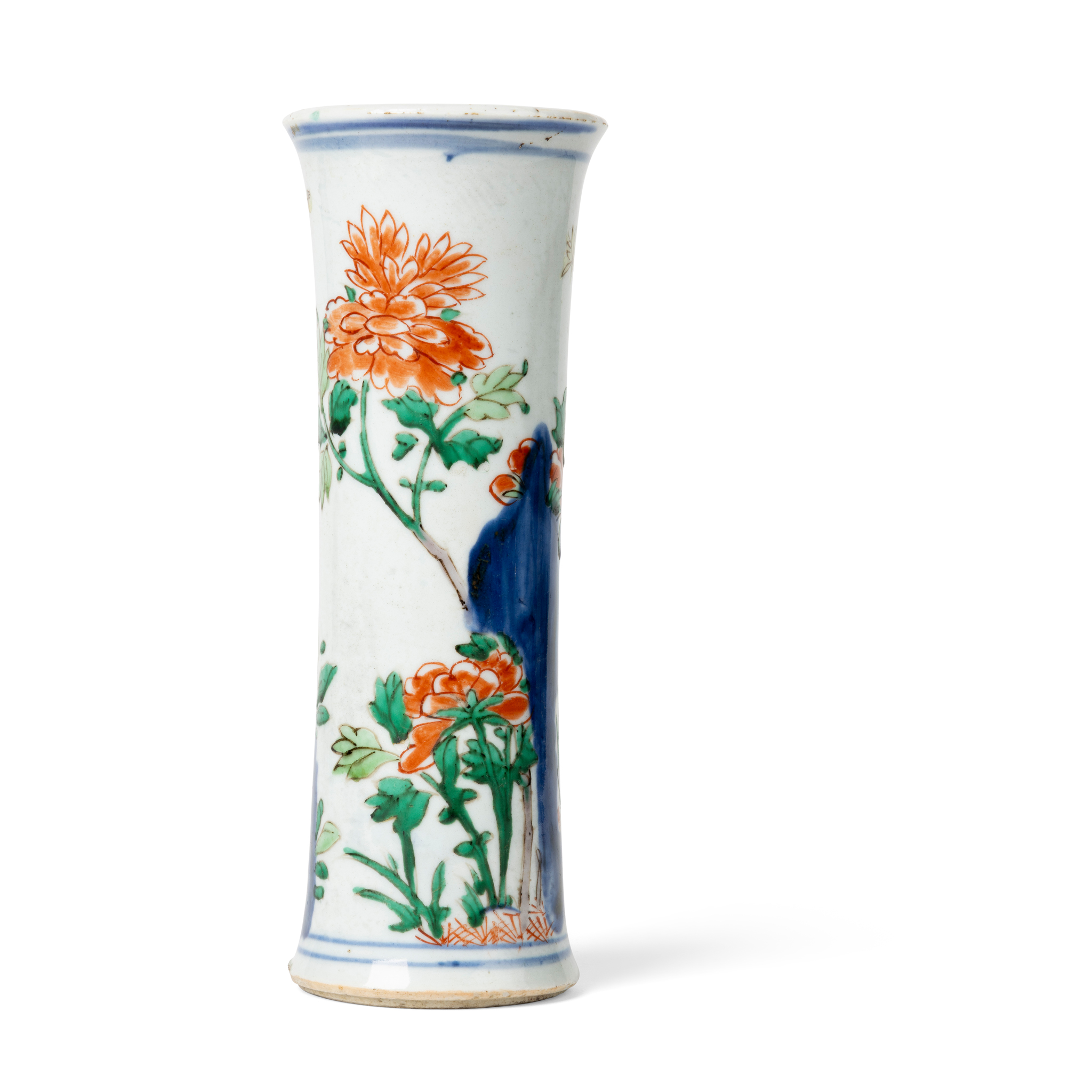 CHINESE WUCAI BEAKER VASE