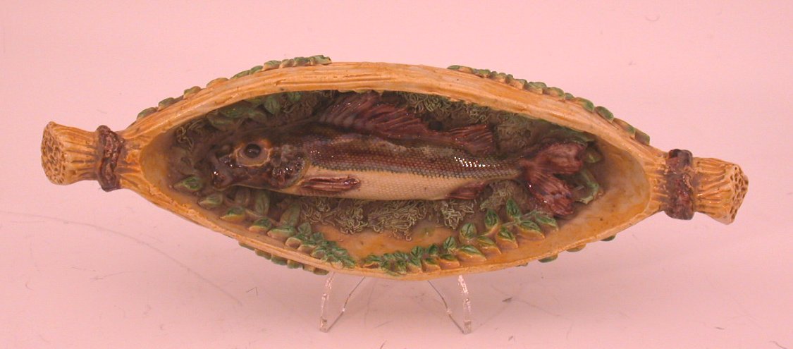 A French Palissy style tromp l'oeil basket,