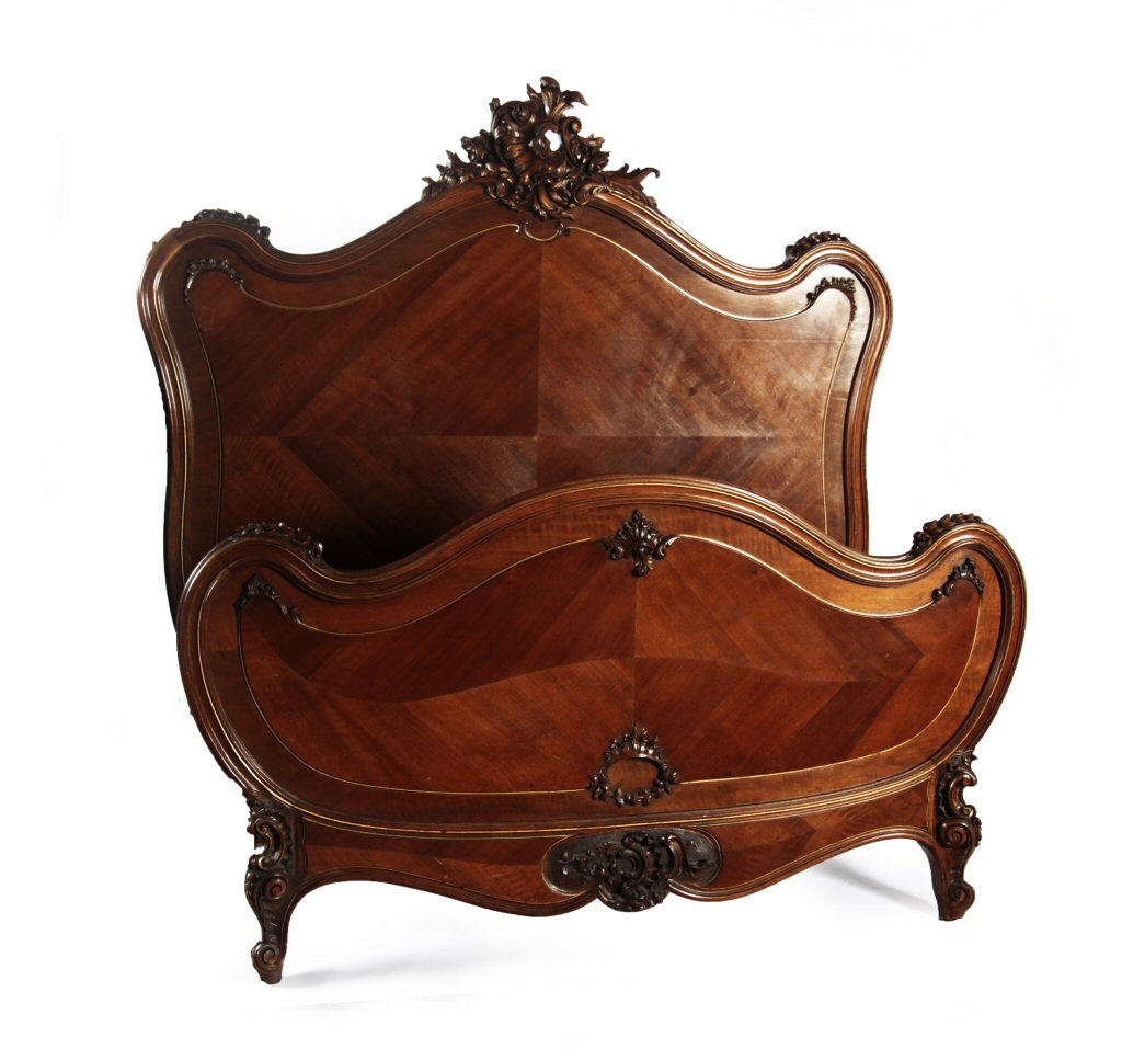 FRENCH WALNUT DOUBLE BED