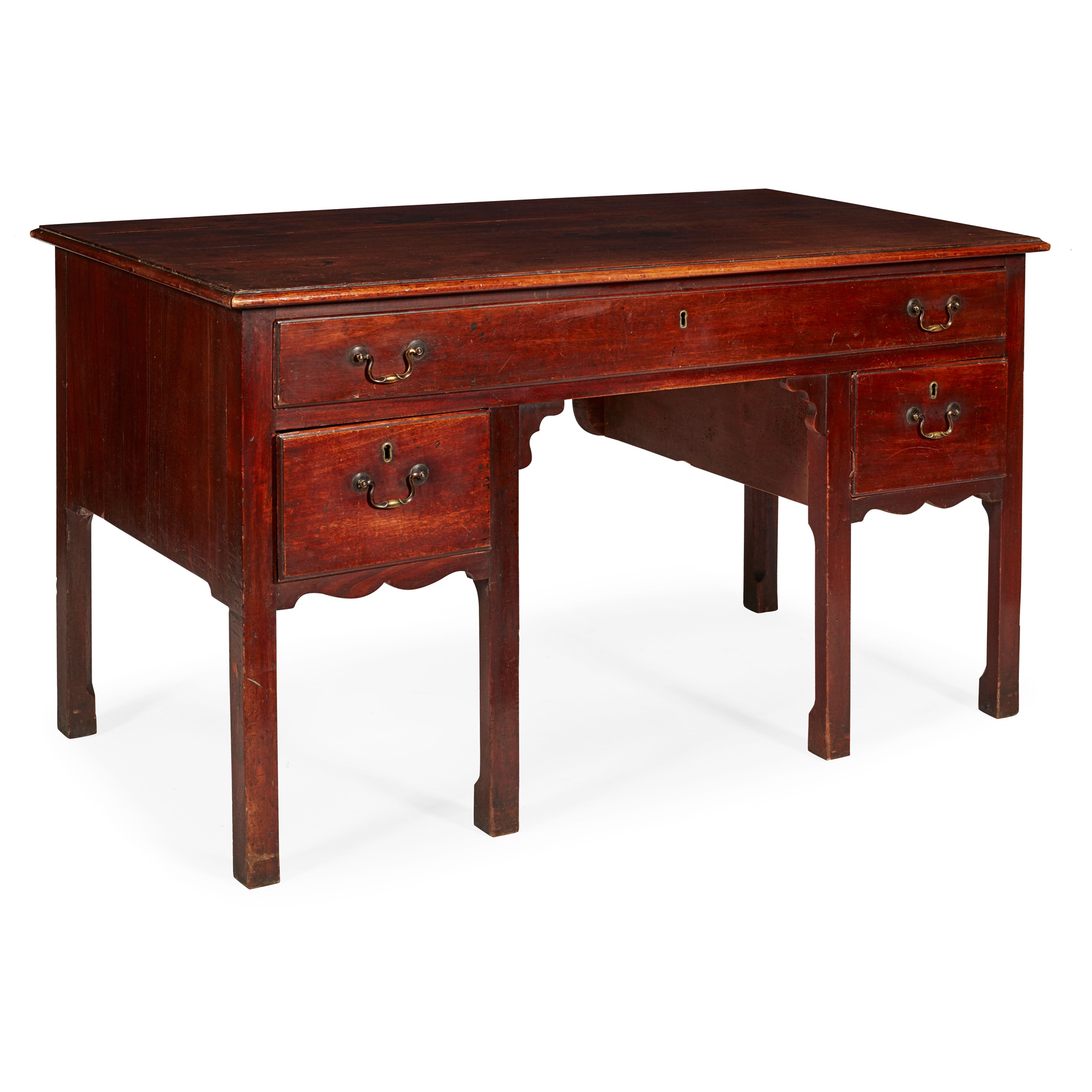 GEORGIAN ESTATE BUILT MAHOGANY AND STAINED BEECH DESK