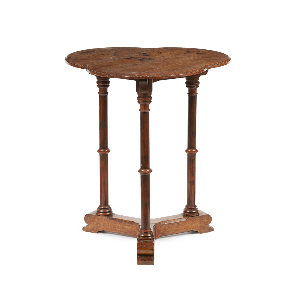A GOTHIC REVIVAL OAK LAMP TABLE, ATTRIBUTED TO CHARLES BEVAN
