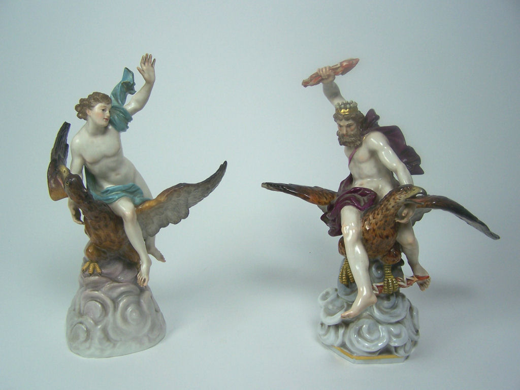 A pair of 19th century Meissen figure groups, circa 1870