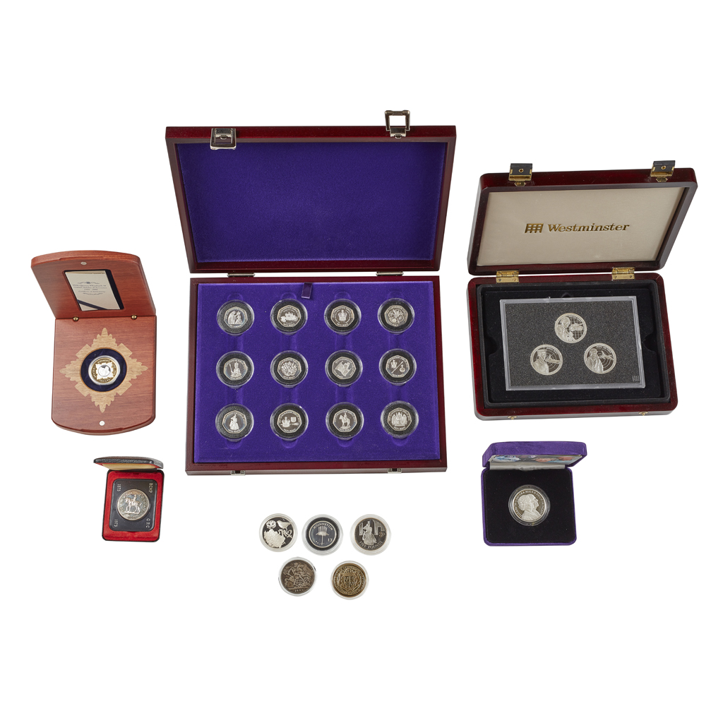 A collection of various proof coins