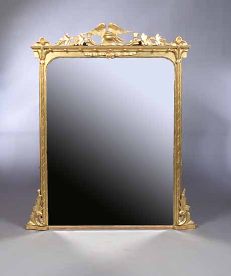 A 19th century giltwood overmantel mirror