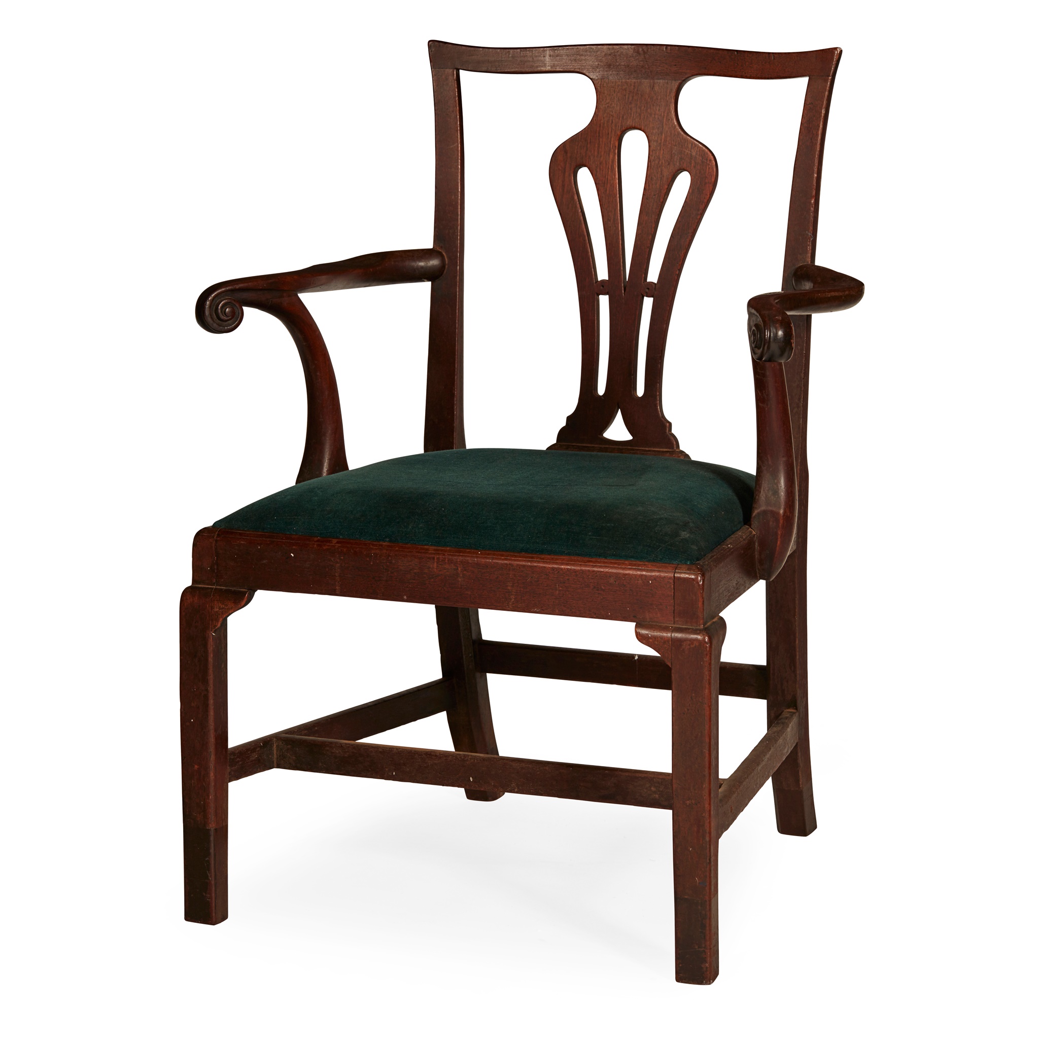 EARLY GEORGE III MAHOGANY ARMCHAIR