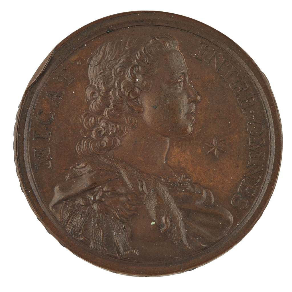 A JACOBITE PRINCE CHARLES EDWARD STUART AND PRINCE HENRY LEGITIMACY OF THE JACOBITE SUCCESSION BRONZE MEDALLION