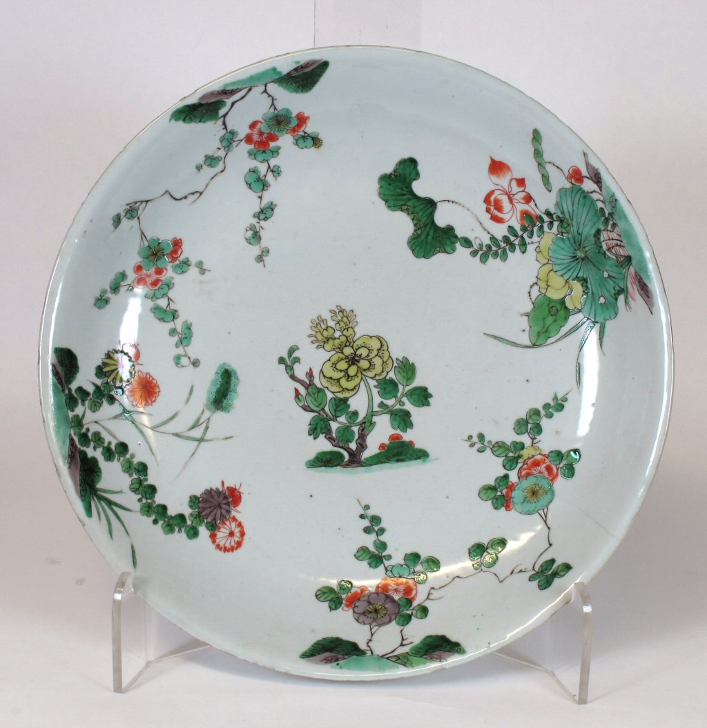 A Chinese famille verte dish In the Kangxi manner