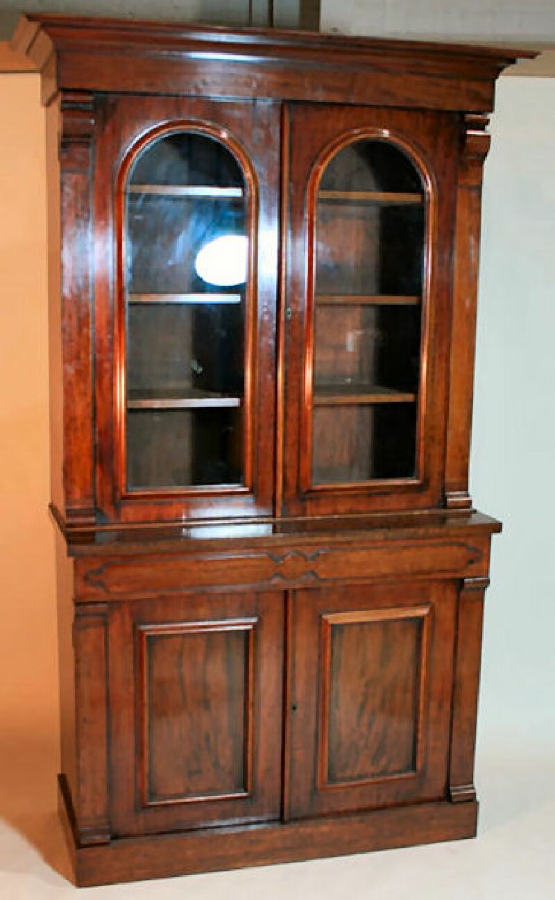 A Victorian mahogany bookcase cabinet