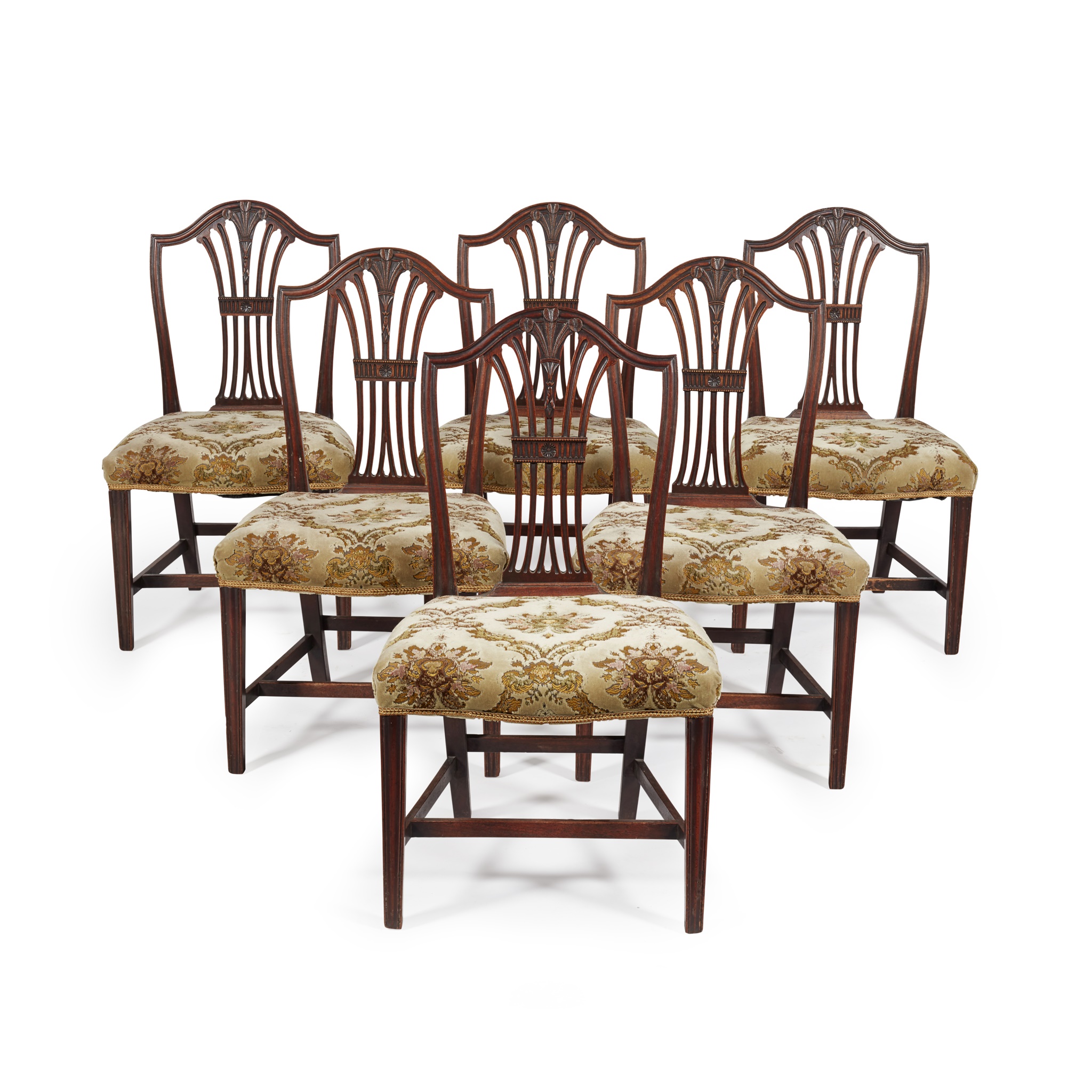 SET OF SEVEN GEORGE III MAHOGANY DINING CHAIRS