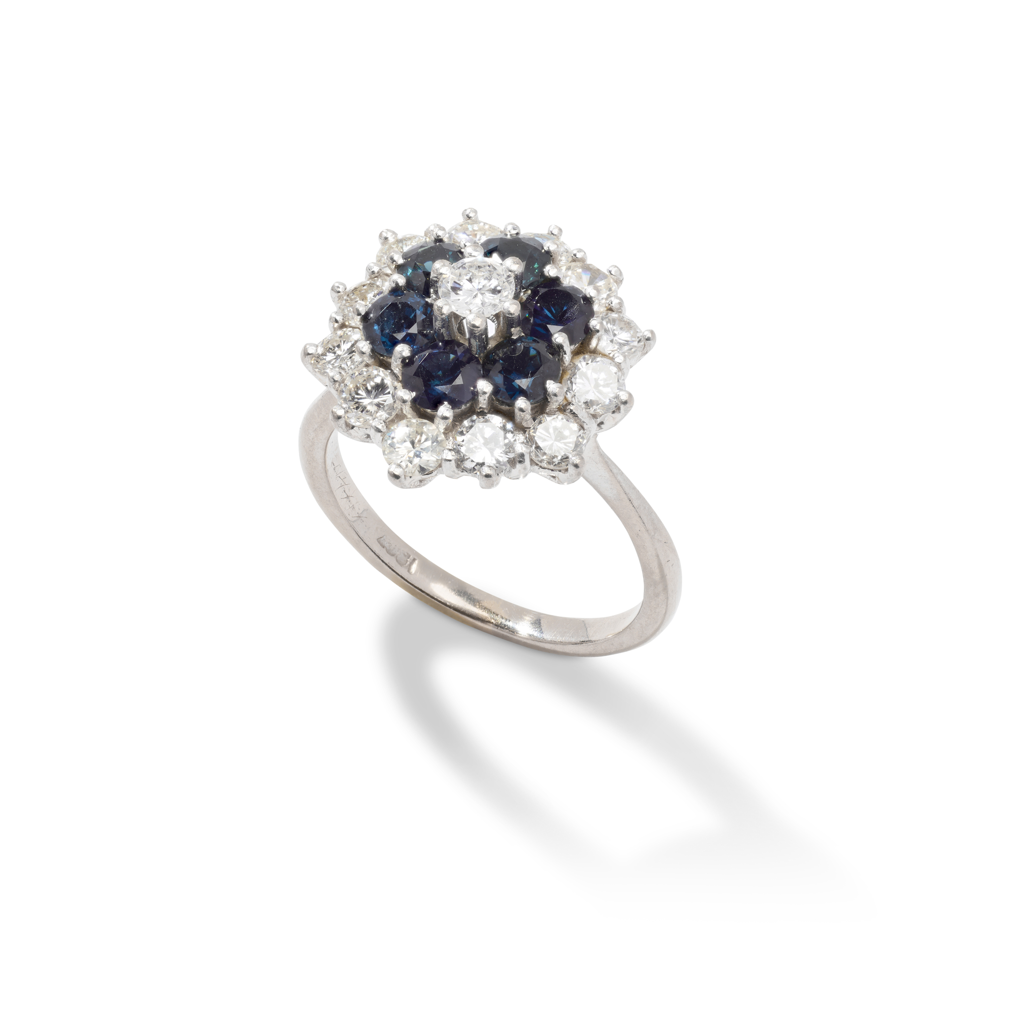 A sapphire and diamond cluster ring