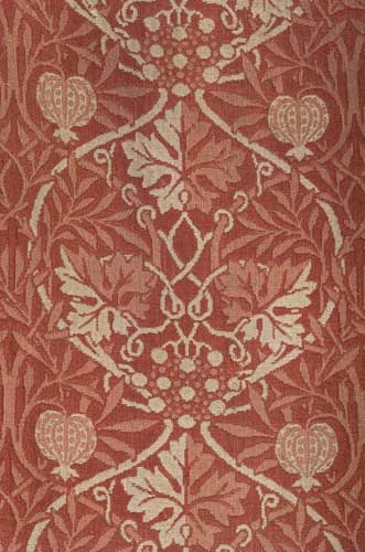 A pair of Morris & Co. 'Vine and Pomegranate' wool curtains,