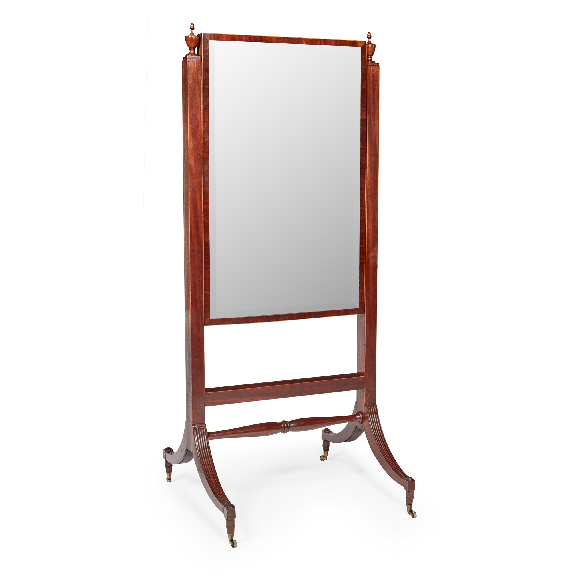 REGENCY STYLE MAHOGANY CHEVAL MIRROR