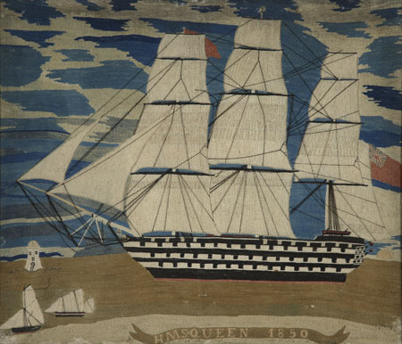 A Victorian sailor’s woolwork picture of a ship
