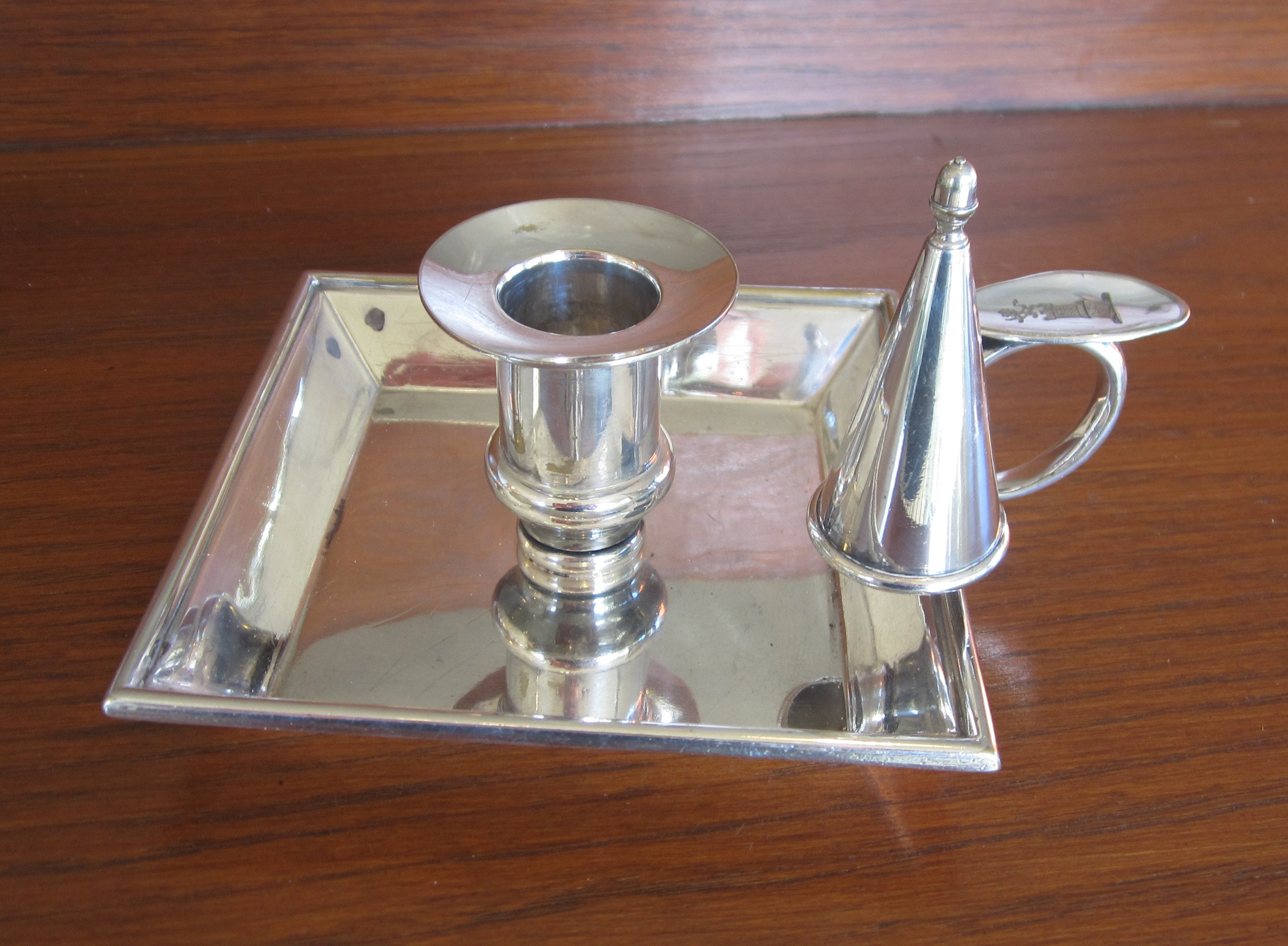 PAIR OF 19TH CENTURY SILVER PLATED CHAMBER STICKS