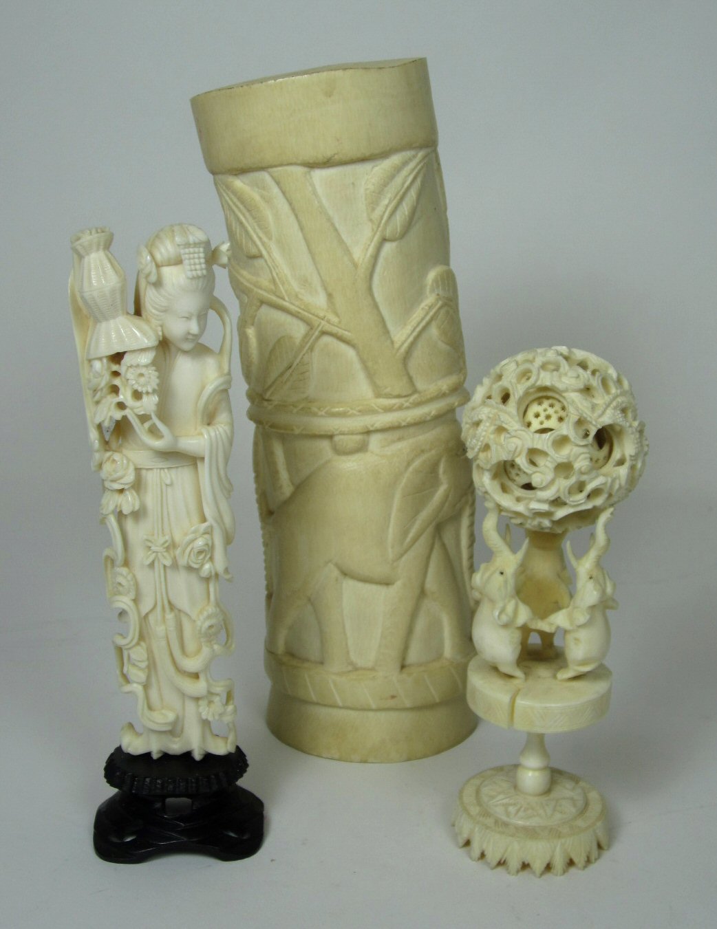 COLLECTION OF CARVED IVORIES