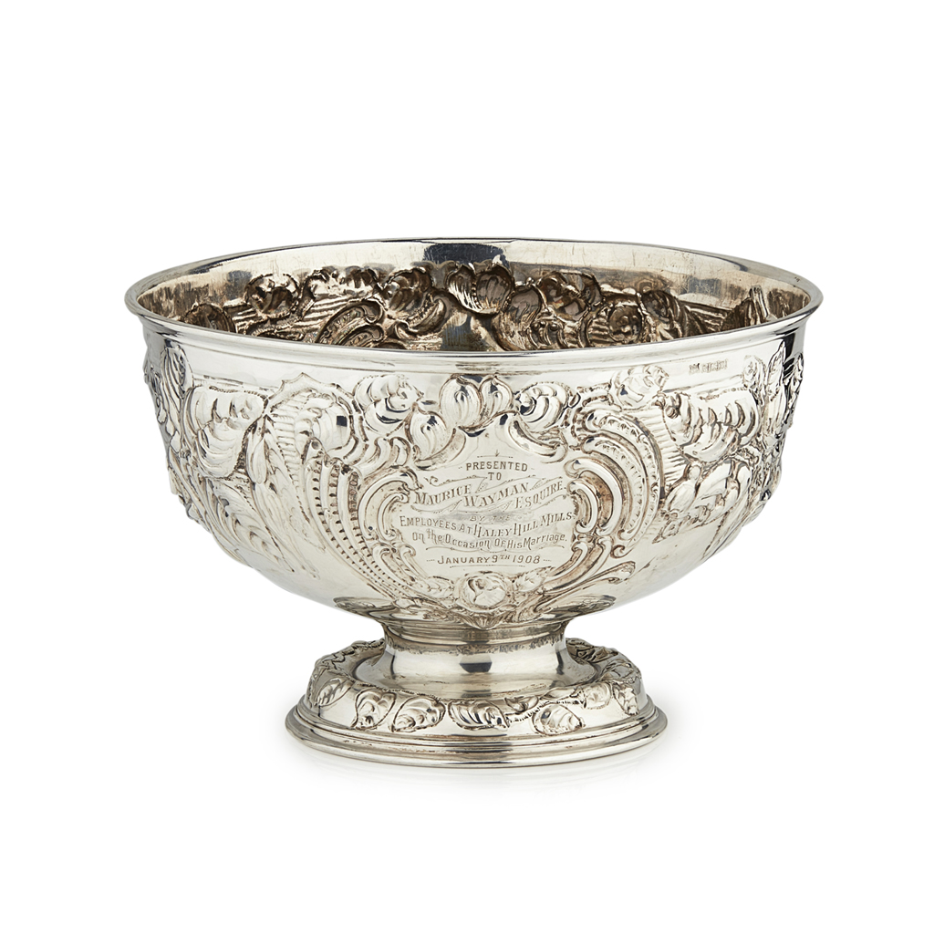 An Edwardian silver rose bowl