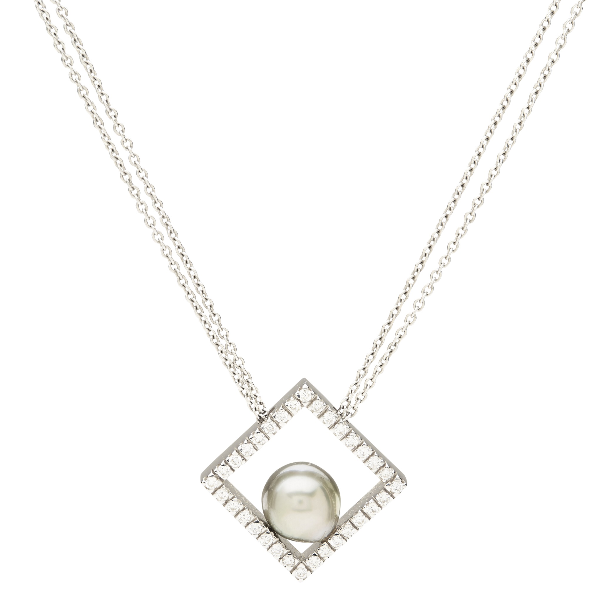 A Tahitian pearl and diamond set pendant and ring, Damiani