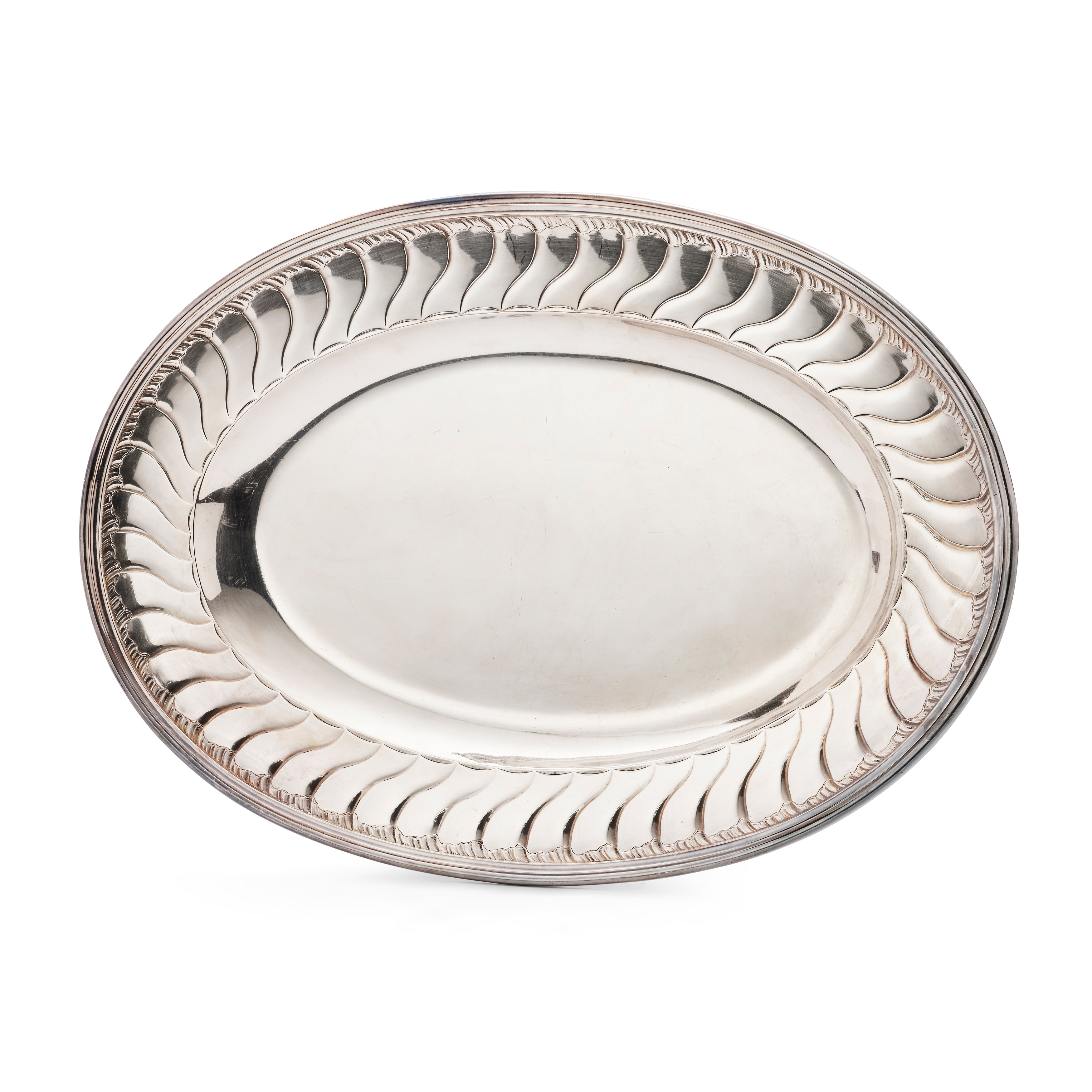 A MATCHED PAIR OF EARLY 2OTH CENTURY BELGIAN TRAYS