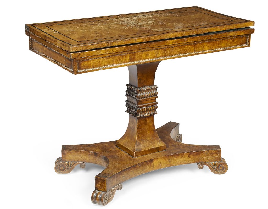 GEORGE IV POLLARD OAK CARD TABLE
