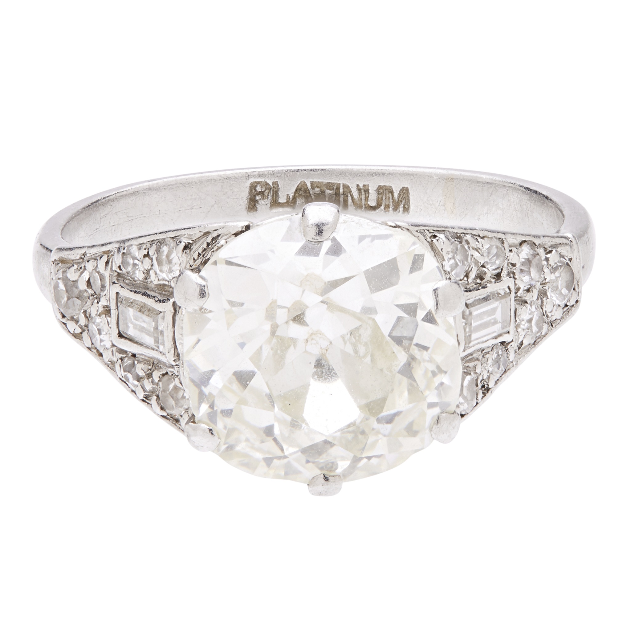 A diamond solitaire ring