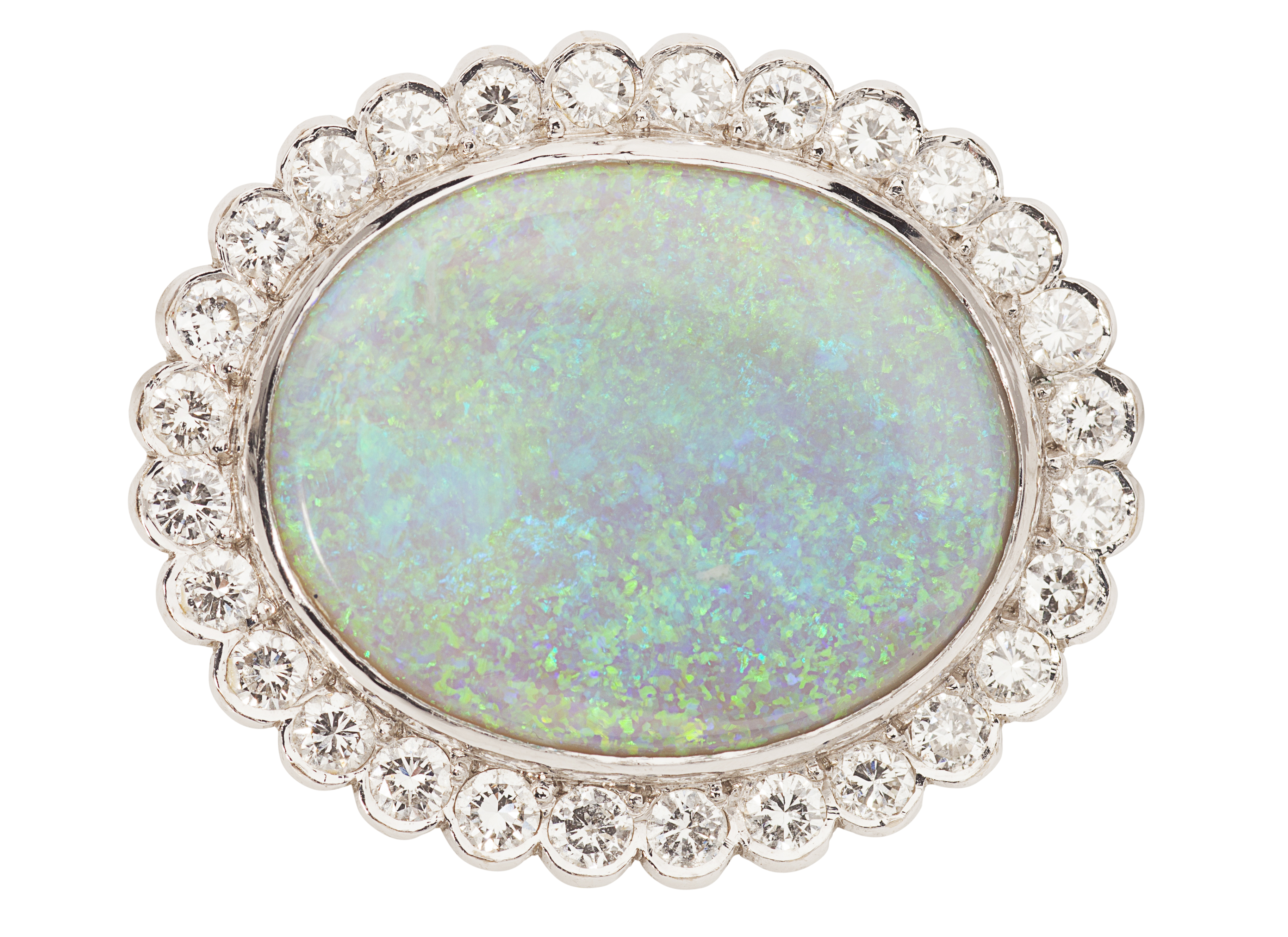A opal and diamond set brooch