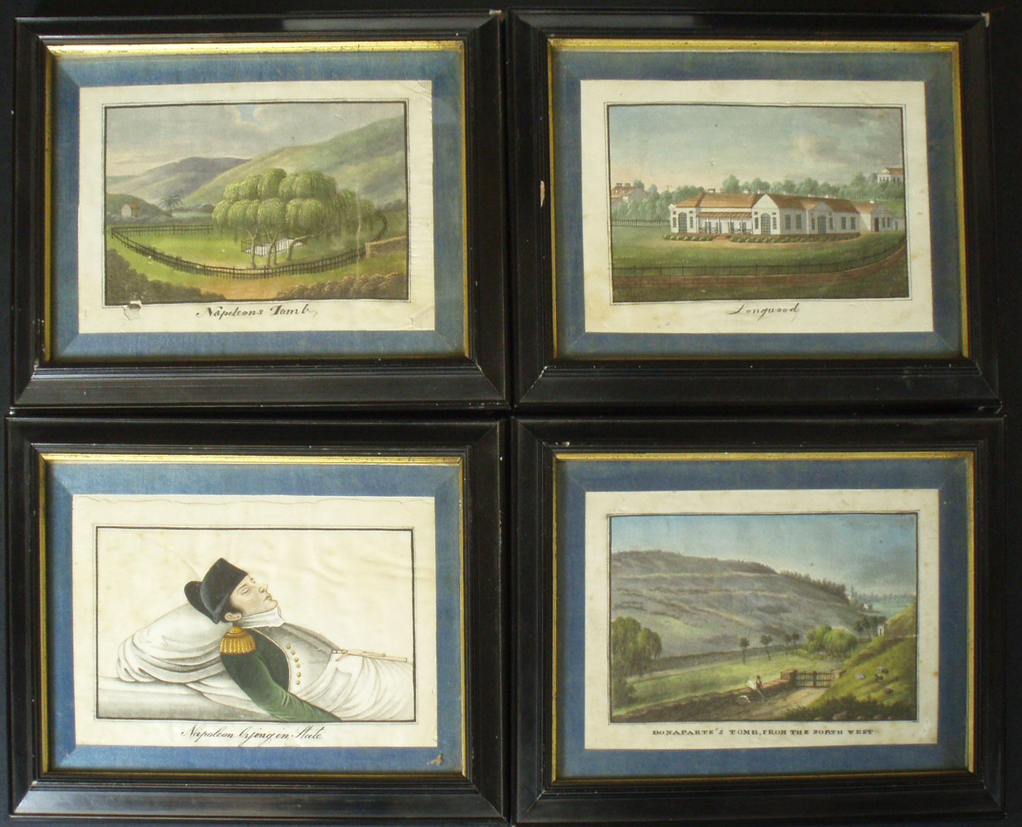 Napoleonic Interest A set of four early 19th century Chinese Export paintings on rice paper